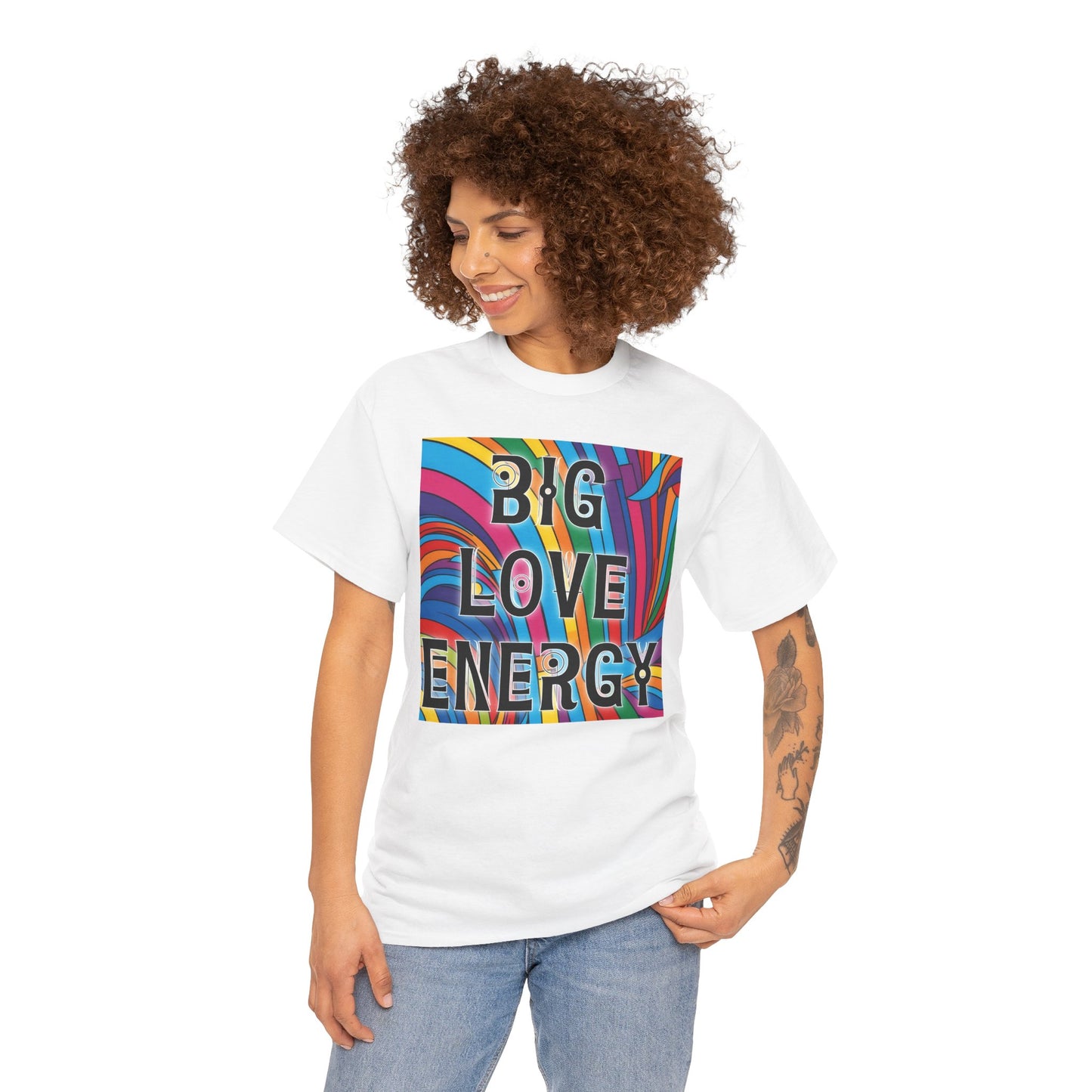 Big Love Energy Tee – Bold Rainbow Graphic T-Shirt