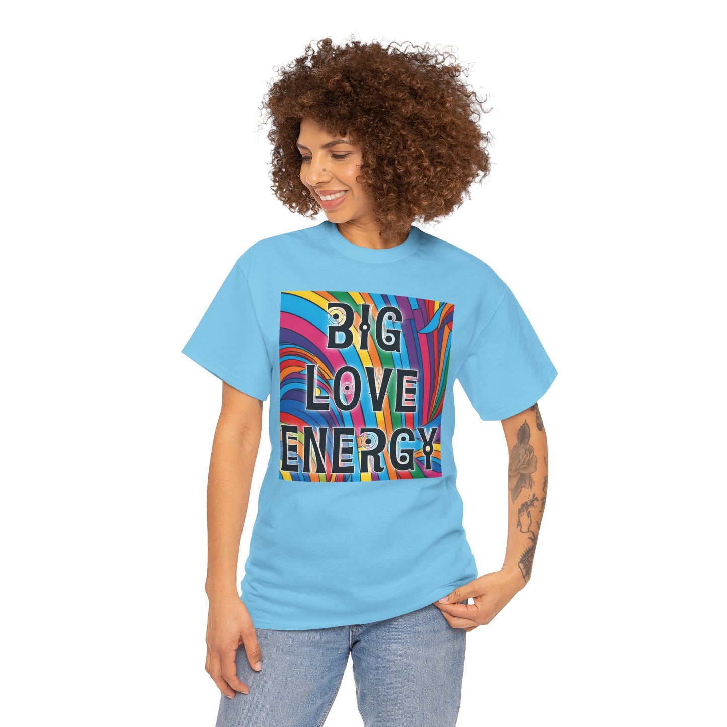Big Love Energy Tee – Bold Rainbow Graphic T-Shirt