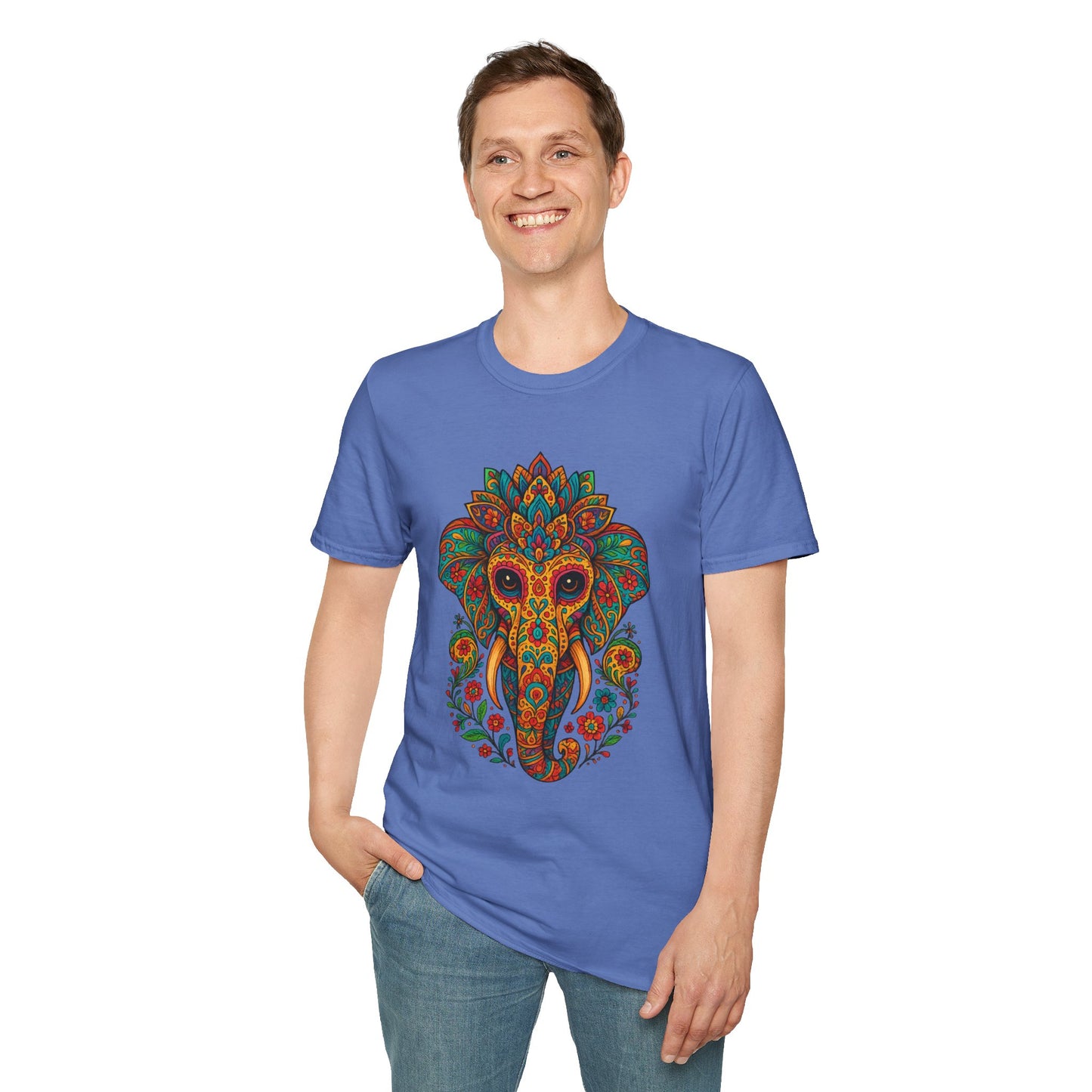 Boho Elephant Shirt Psychedelic Floral Head Art Tee Gift for Spiritual Seekers Animal Lovers and Mindful Hippies with a Love for Earthy Trippy Vibes