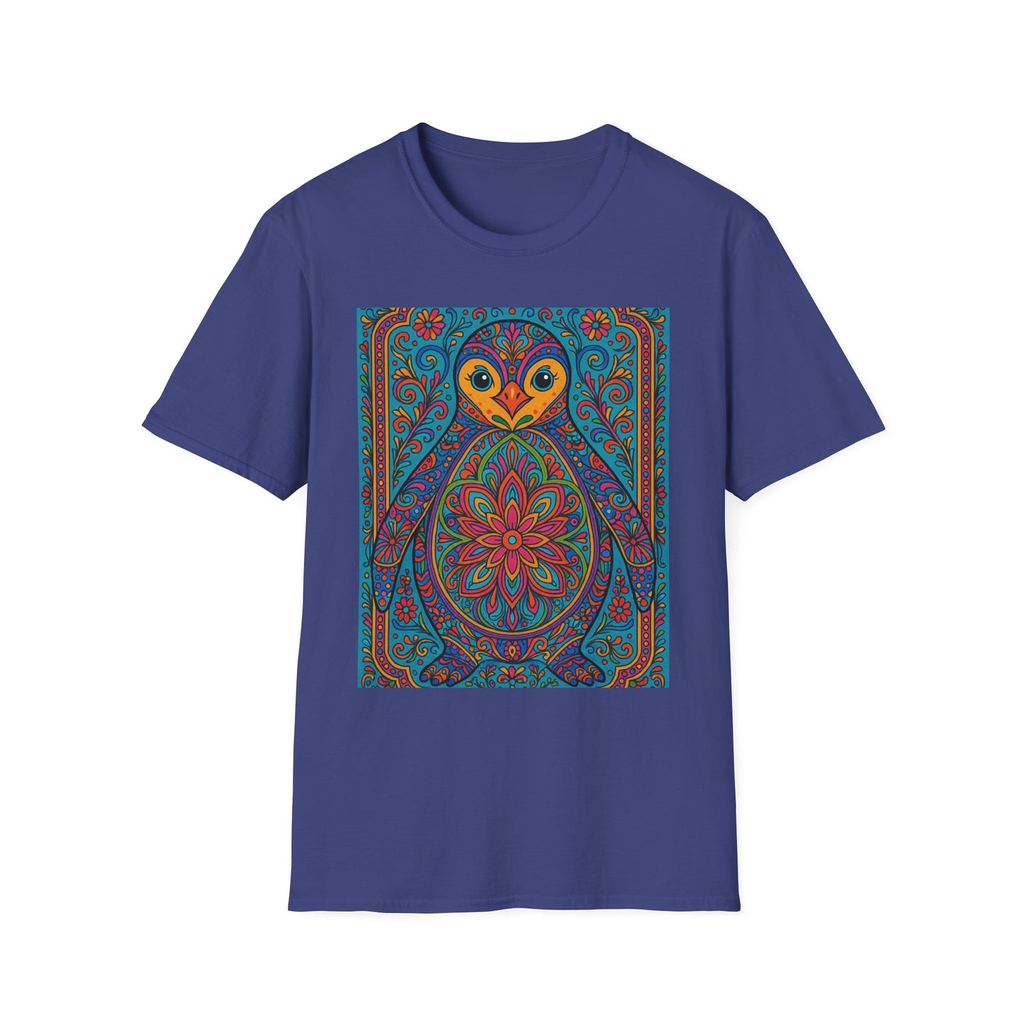 Trippy Penguin Mandala T-Shirt – Psychedelic Animal Tee – Funny Gift for Nature Lovers – Penguin Shirt for Hippies, Weirdos, and Mandala Fans