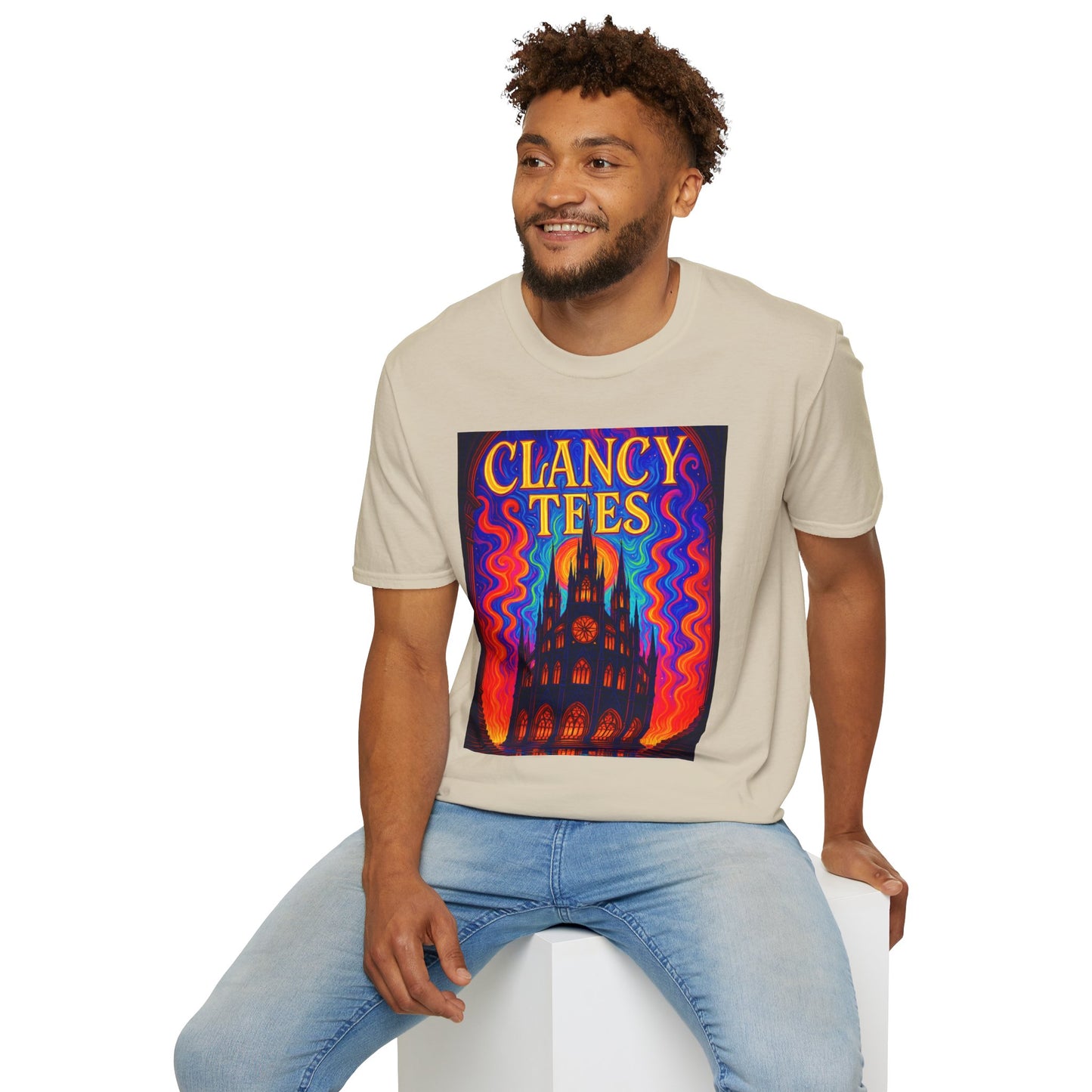 Psychedelic Cathedral Shirt – Trippy Gothic Church Tee – Gift for Art Nerds, Music Festival Fans, Visual Explorers, and Spiritual Weirdos