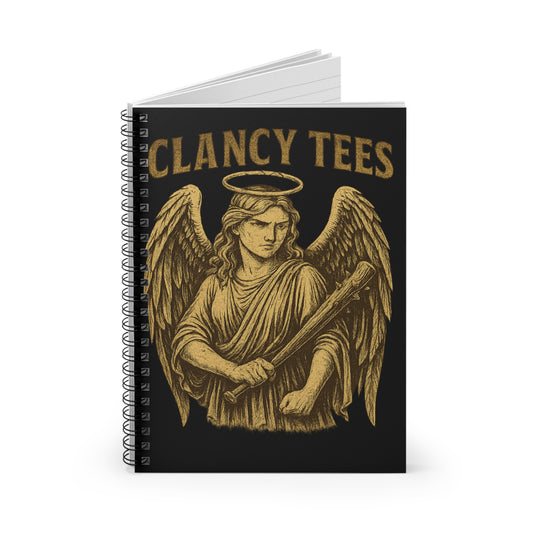 Badass Angel Notebook Golden Warrior Journal Dark Fantasy Sketchbook Unique Spiral Writing Pad Gift For Artists Writers And Dreamers