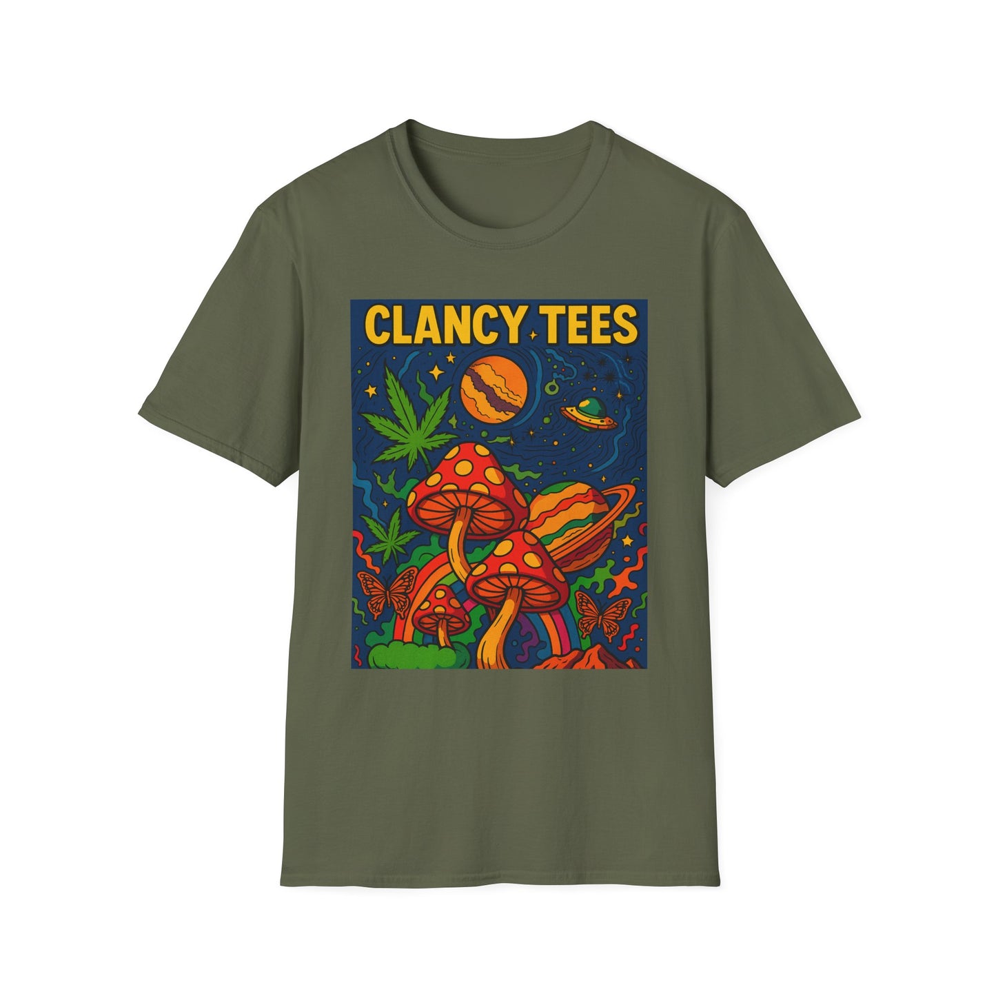 Psychedelic Mushroom T Shirt – Trippy Cosmic Graphic Tee, Stoner Festival Top, Gift for Psychedelic Art Lovers