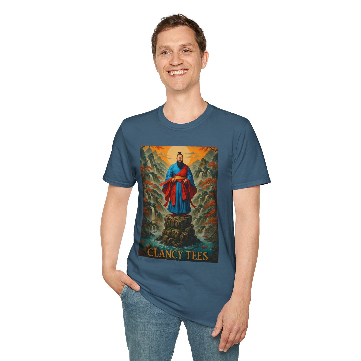 Ancient Warrior Monk T-Shirt Samurai Zen Mountain Tee Japanese Warrior Art Shirt Gift for Martial Arts Fans Gift for History Lovers Spiritual Art