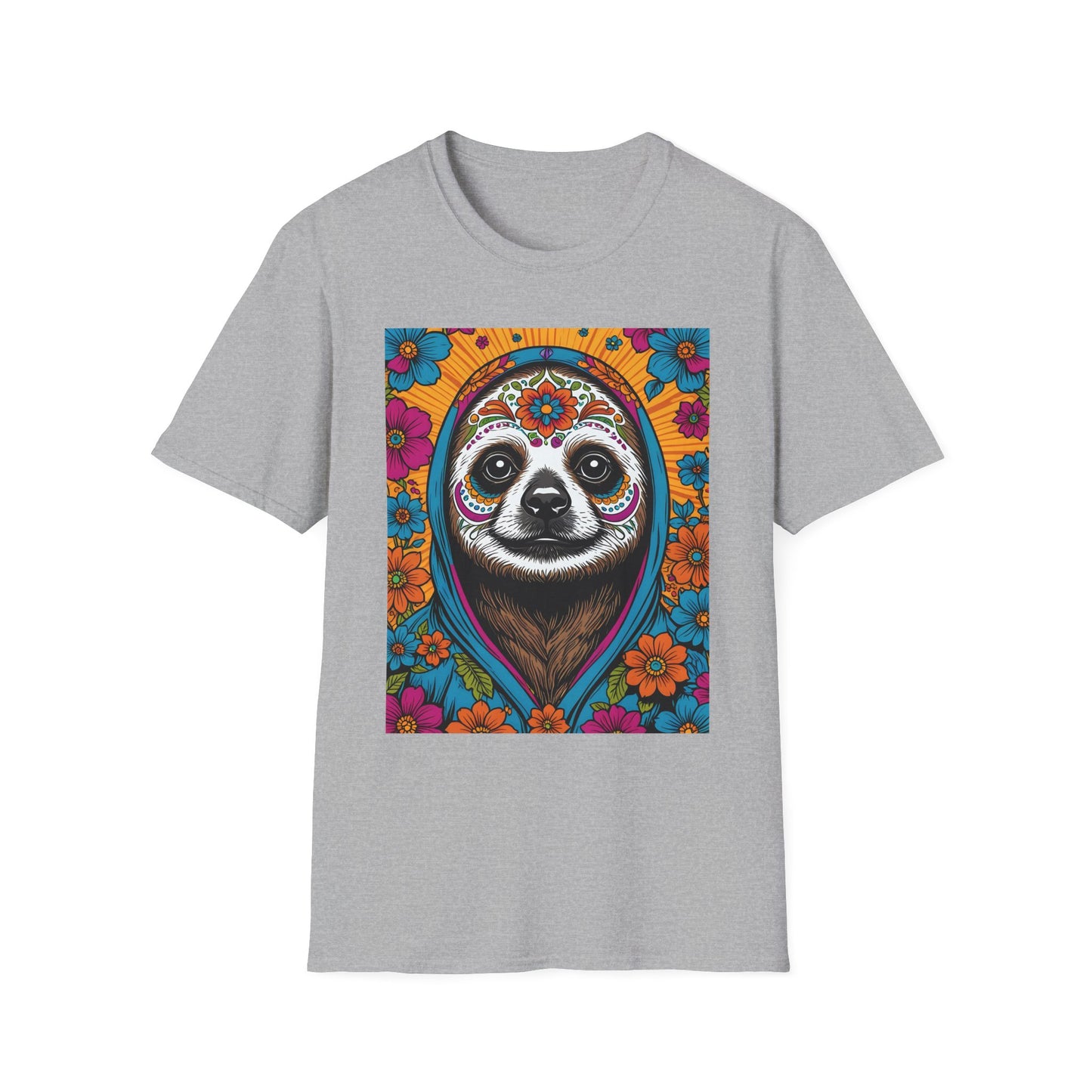 Psychedelic Sloth T Shirt Trippy Animal Graphic Tee Colorful Festival Top Gift for Sloth Lovers