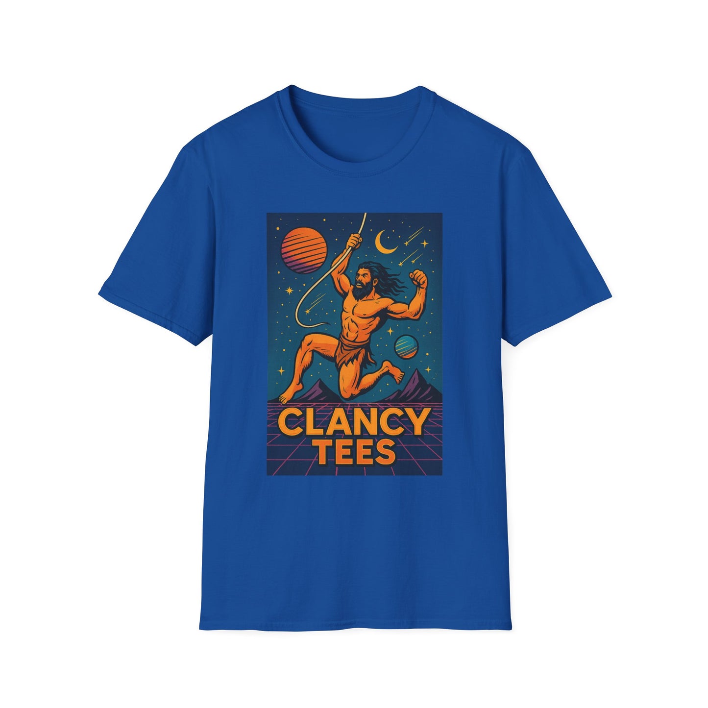 Retro Space Graphic Unisex Softstyle T-Shirt, Fun Casual Wear, Gift for Space Lovers, Cute Vintage Tee, Everyday Comfort Shirt