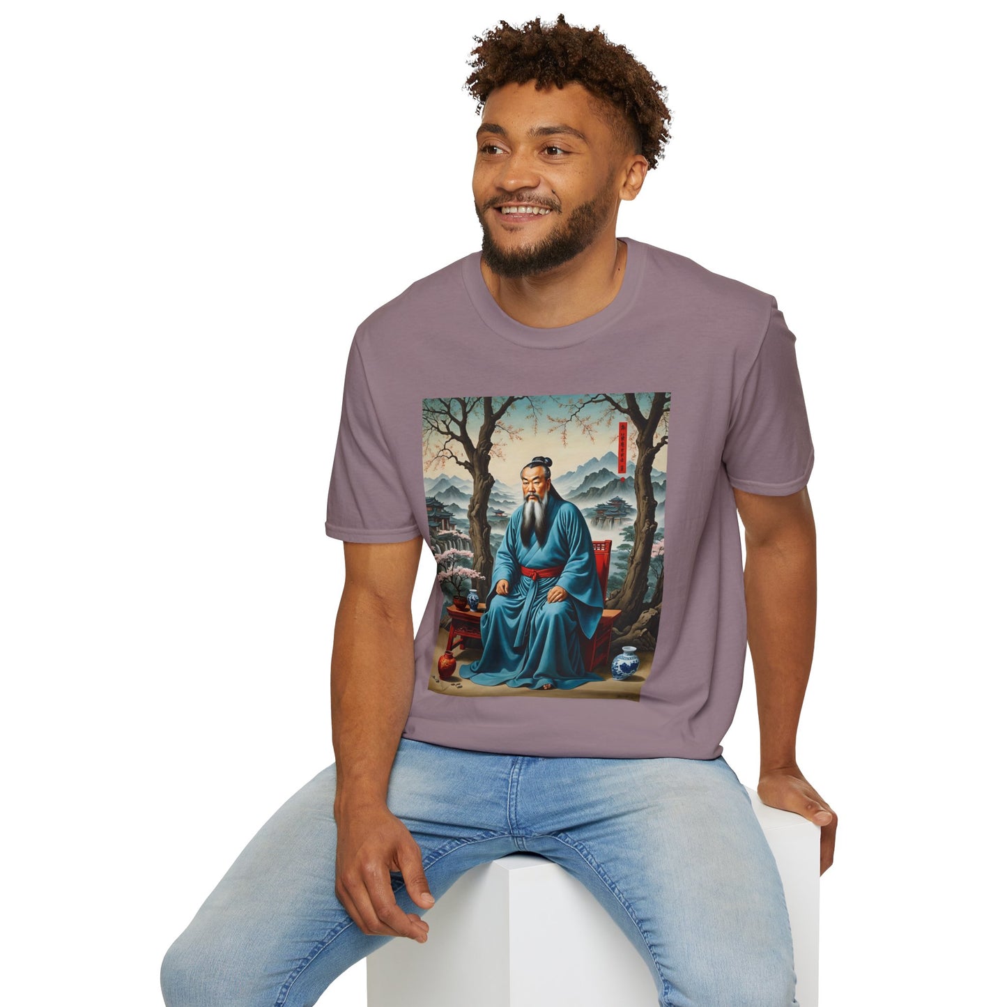 Ancient Scholar T-Shirt Eastern Wisdom Graphic Tee Traditional Art Shirt Gift for History Buffs Gift for Philosophy Fans Timeless Cultural Artwork