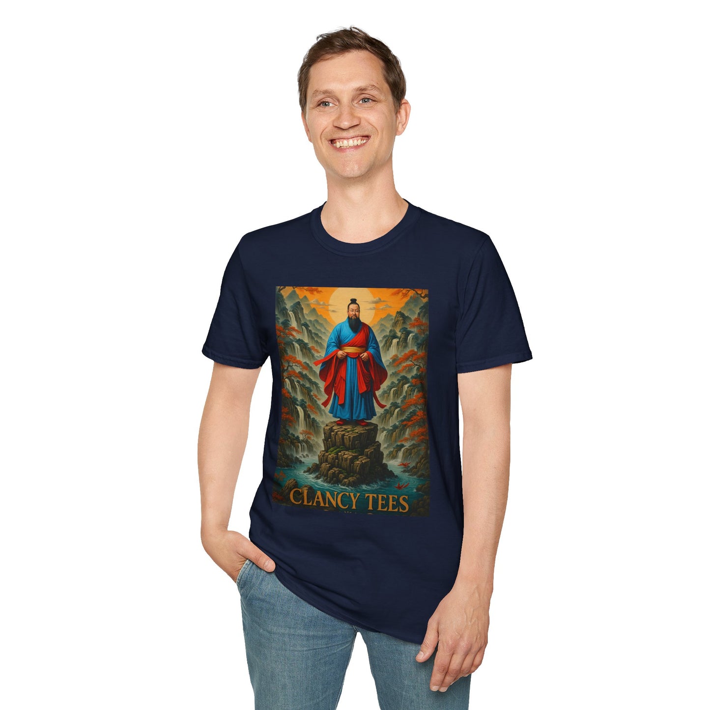 Ancient Warrior Monk T-Shirt Samurai Zen Mountain Tee Japanese Warrior Art Shirt Gift for Martial Arts Fans Gift for History Lovers Spiritual Art