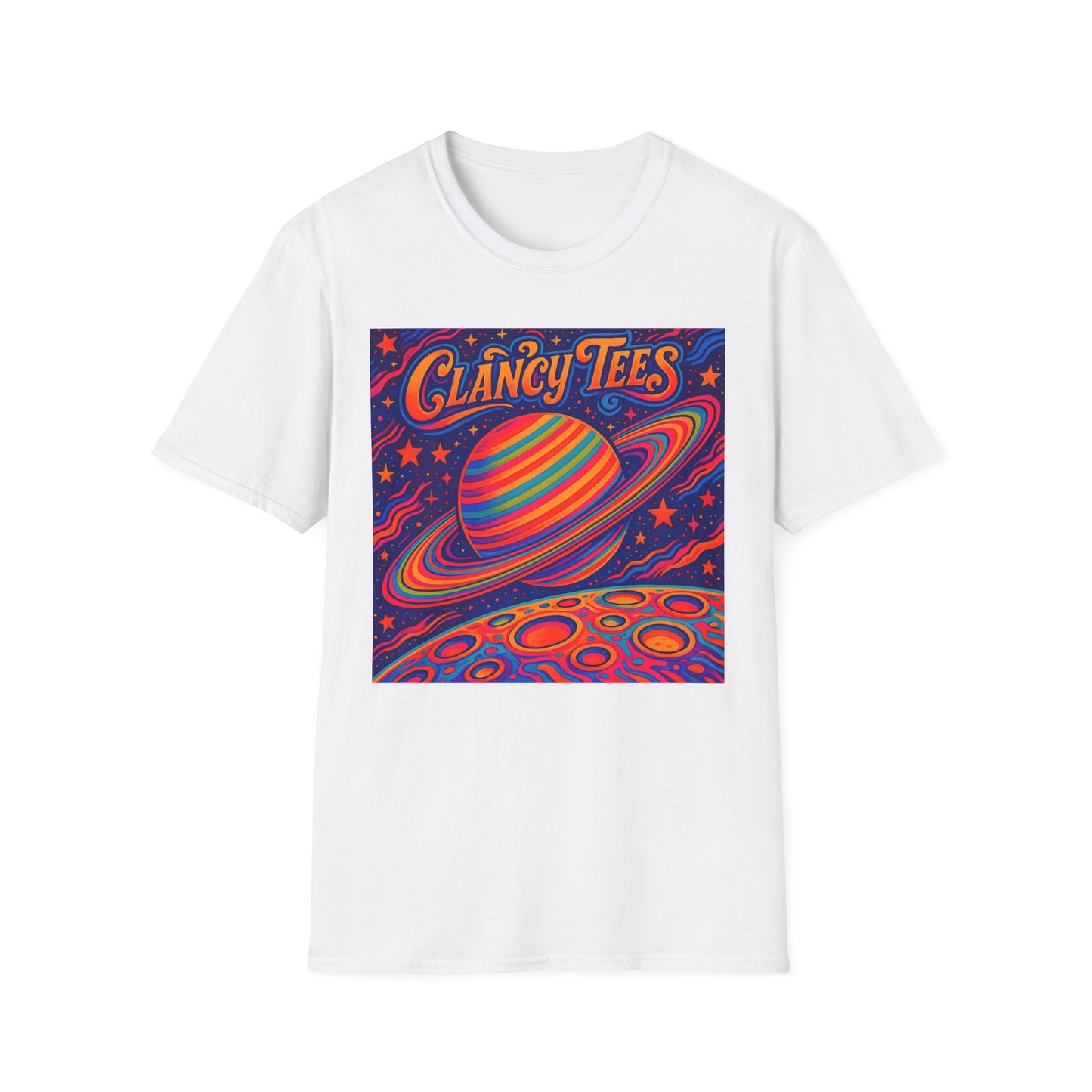 Psychedelic Saturn Shirt – Trippy Outer Space Graphic Tee with Colorful Planet Art – Gift for Stargazers, Spaceheads, and Cosmic Explorers