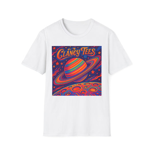 Psychedelic Saturn Shirt – Trippy Outer Space Graphic Tee with Colorful Planet Art – Gift for Stargazers, Spaceheads, and Cosmic Explorers
