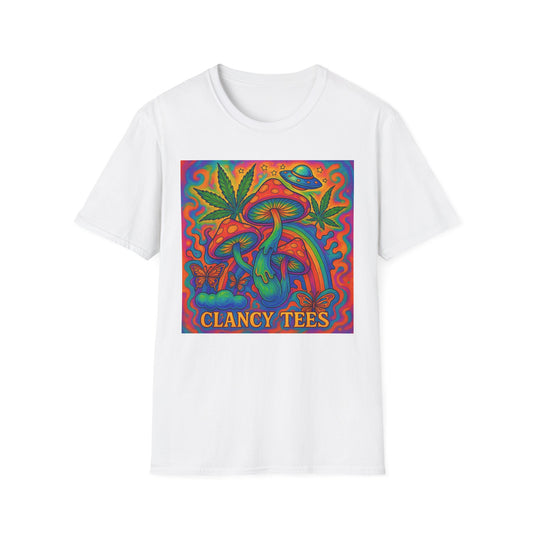Colorful Psychedelic T-Shirt, Fun Graphic Tee for Music Festivals, Unique Gift for Friends, Retro Style Shirt, Unisex Softstyle Tee