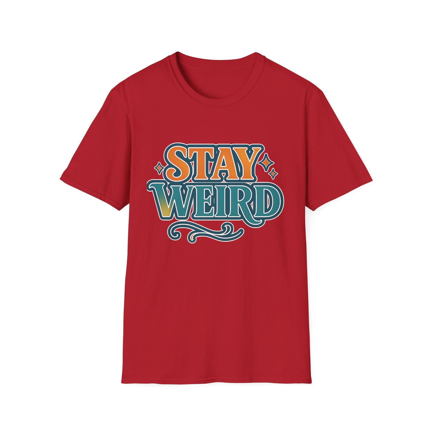 Stay Weird Unisex Softstyle T-Shirt - Fun Graphic Tee, Quirky Apparel, Gift for Friends, Casual Wear, Unique Style