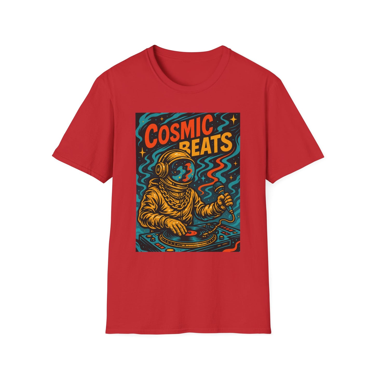 Astronaut DJ Shirt Cosmic Beats Tee Space Music Graphic Gift for EDM Lovers