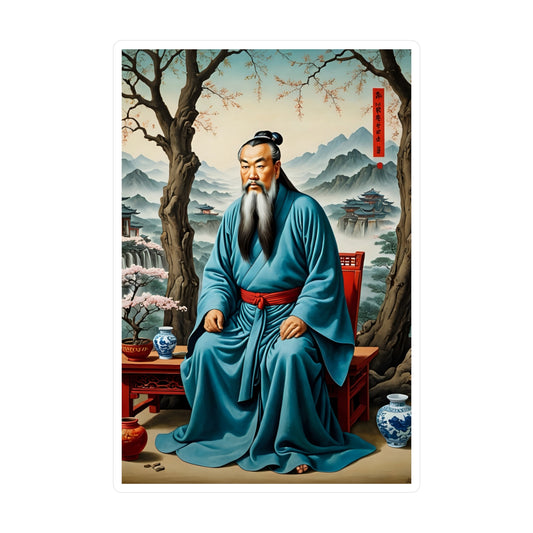 Ancient Philosopher Wisdom Sticker – Kiss Cut Vinyl Decal, Classic Art Design, Inspirational Aesthetic, Gift for Thinkers