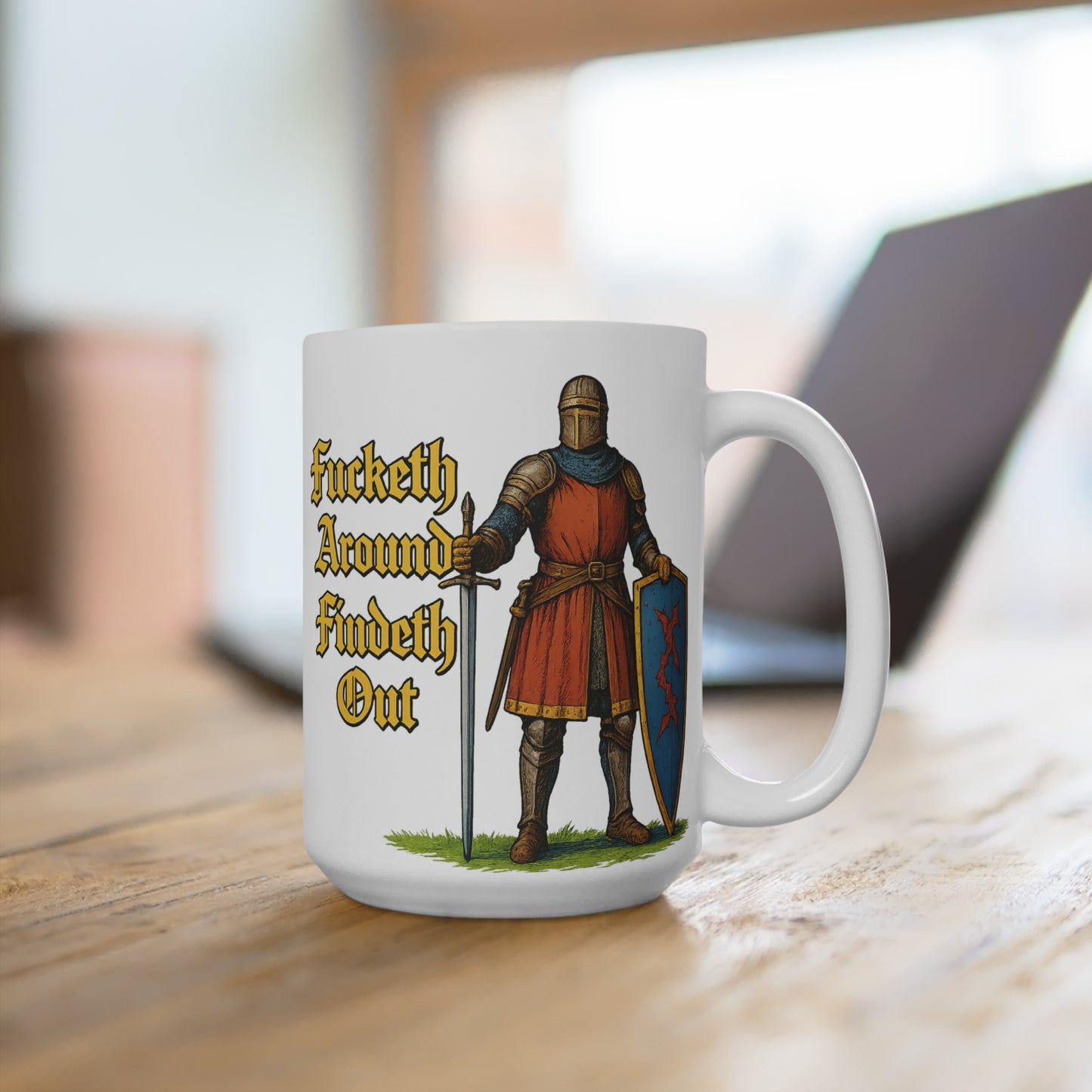 Medieval Knight Mug Funny Historical Humor 15oz Ceramic Coffee Cup Gift For History Buffs And Sarcastic Friends