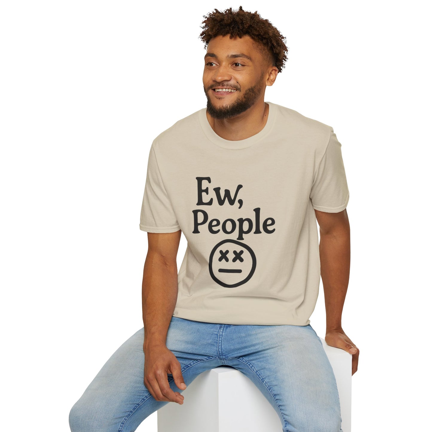 Ew, People Unisex Softstyle T-Shirt | Funny Graphic Tee for Introverts, Gift for Friends, Casual Wear, Comfortable Everyday Shirt