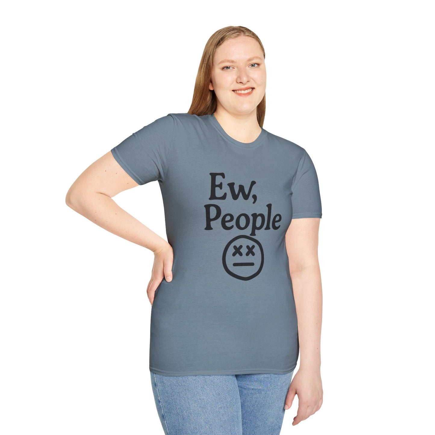 Ew, People Unisex Softstyle T-Shirt | Funny Graphic Tee for Introverts, Gift for Friends, Casual Wear, Comfortable Everyday Shirt