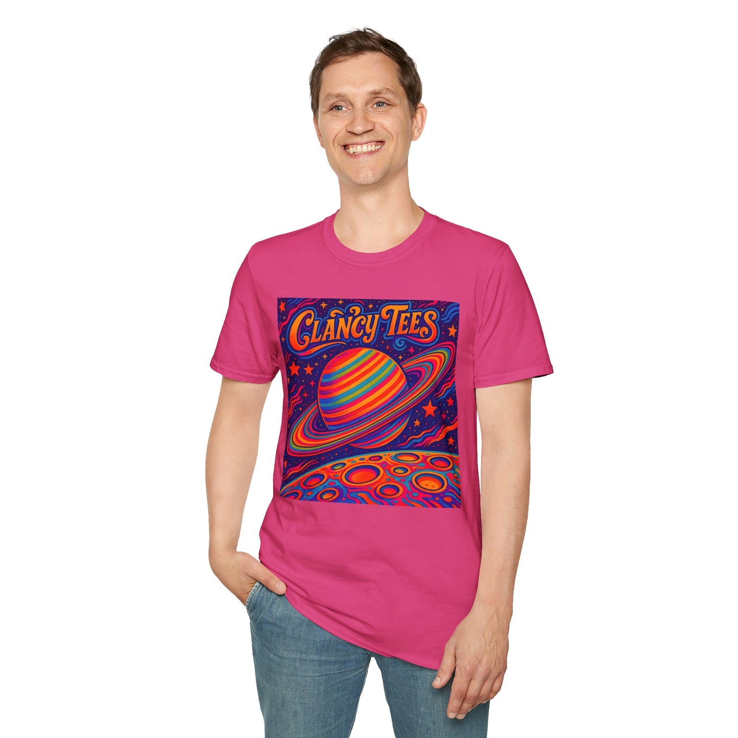 Psychedelic Saturn Shirt – Trippy Outer Space Graphic Tee with Colorful Planet Art – Gift for Stargazers, Spaceheads, and Cosmic Explorers