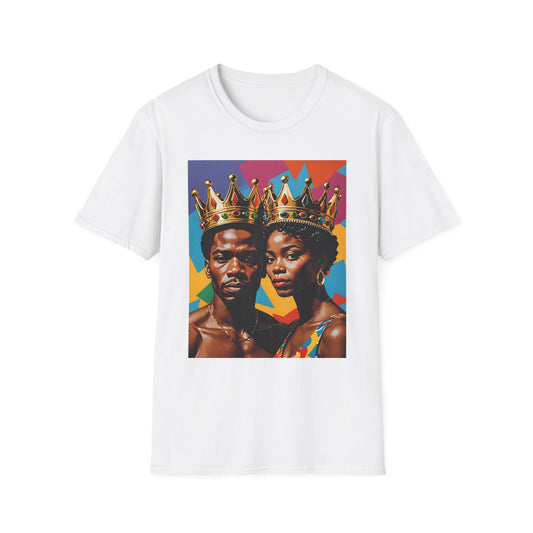 Royalty Crown T-Shirt Afrocentric Power Graphic Tee Black King Queen Shirt Bold Statement Apparel Gift for Couples Gift for Friends Gift for Culture Lovers