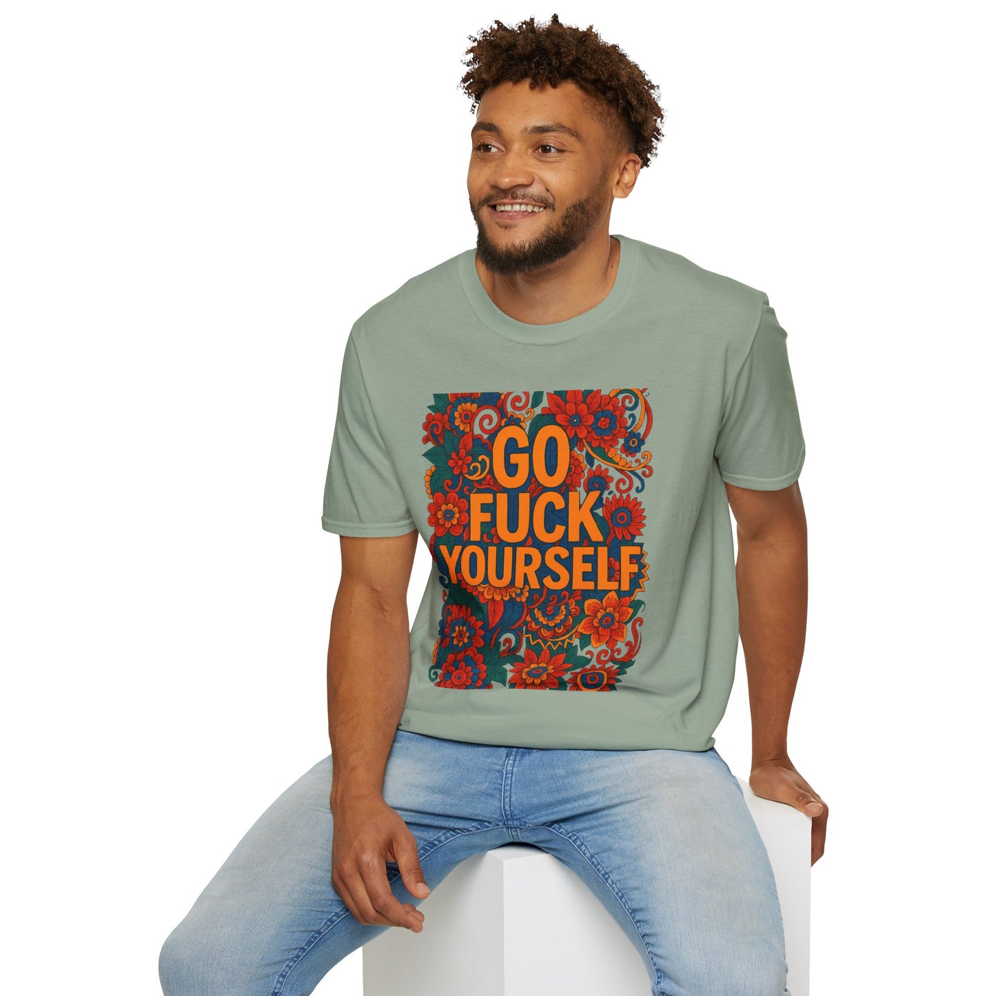 Bold Floral Graphic Tee | Go Fuck Yourself Shirt, Casual Wear, Funny Gift, Unique T-Shirt, Self-Expression Apparel