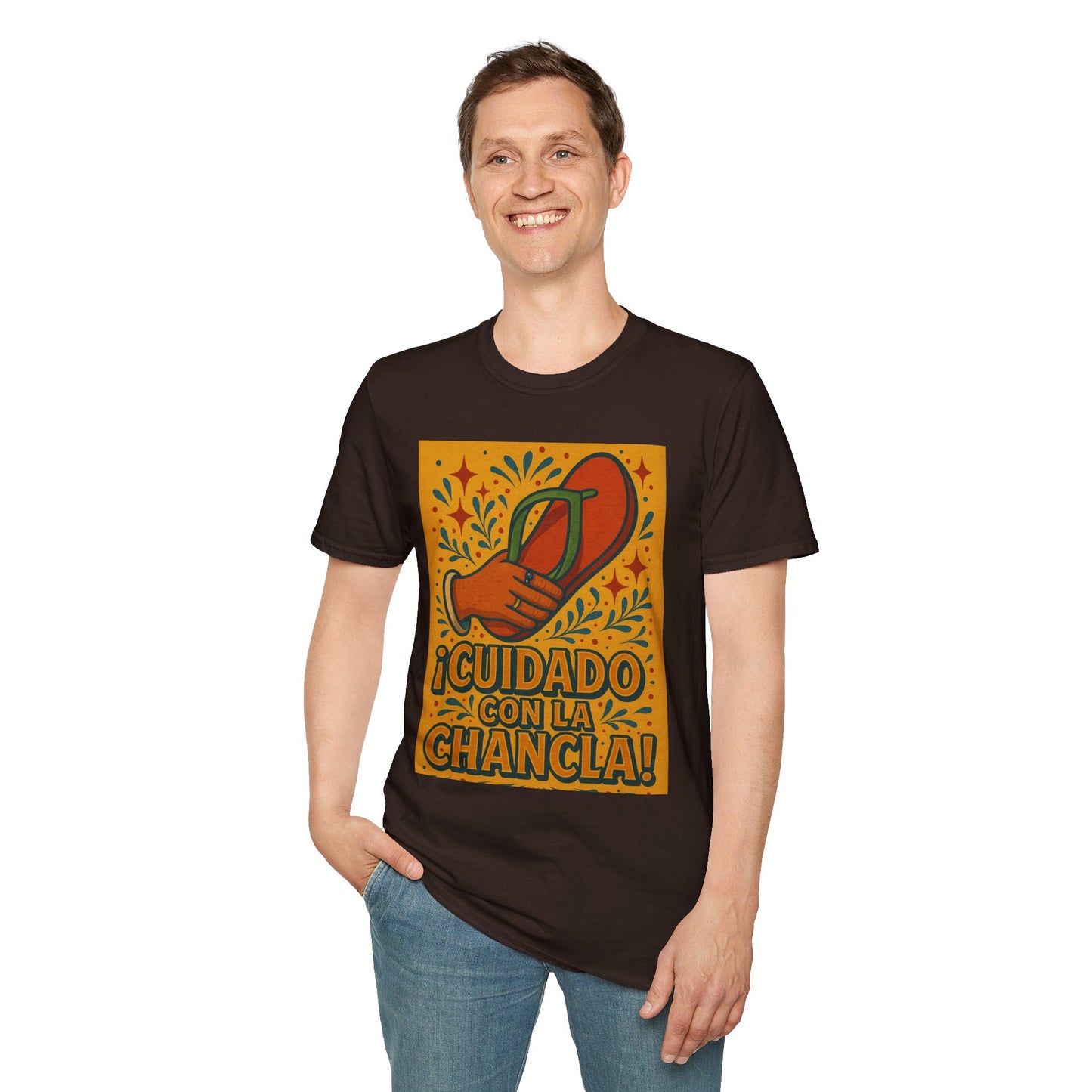 Cuidado Con La Chancla T-Shirt Funny Spanish Graphic Tee Latin Humor Shirt Fiesta Party Shirt Gift for Hispanic Friends Gift for Moms Gift for Abuela