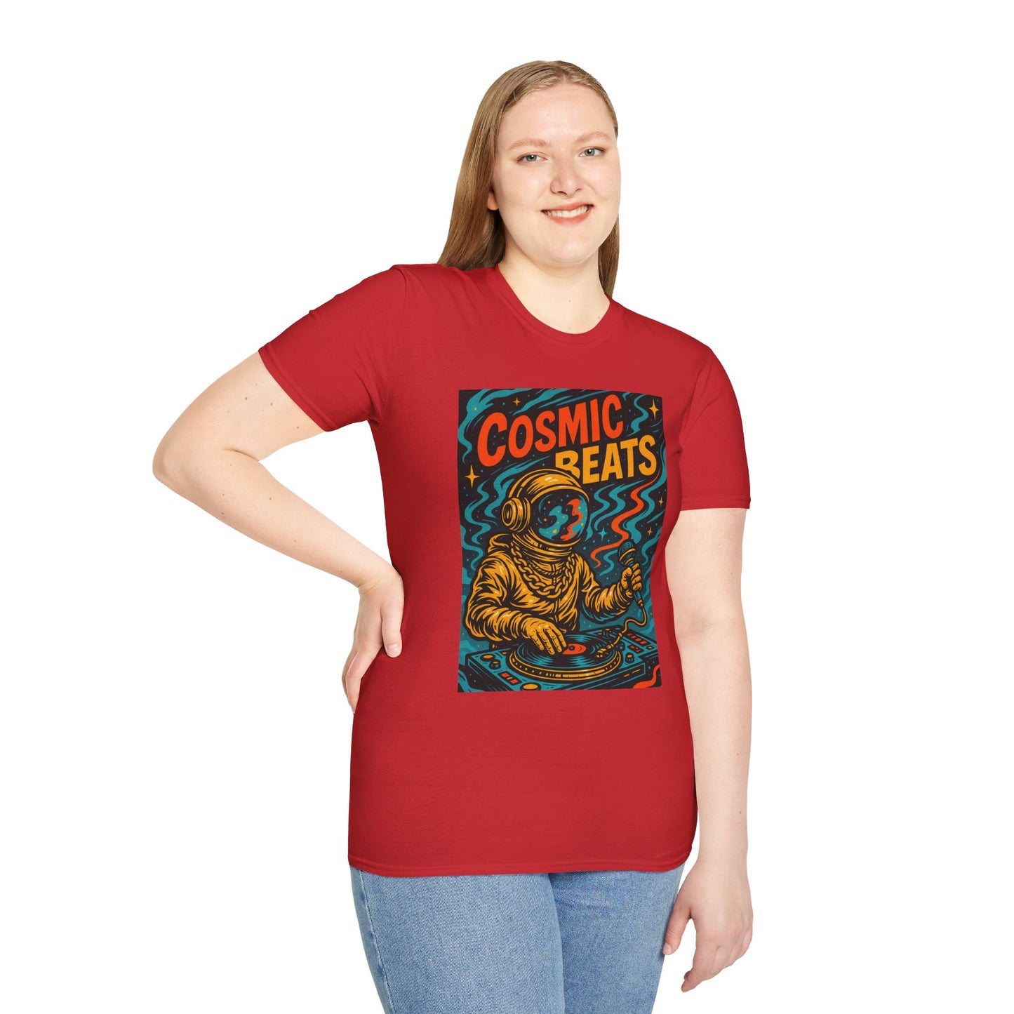 Astronaut DJ Shirt Cosmic Beats Tee Space Music Graphic Gift for EDM Lovers