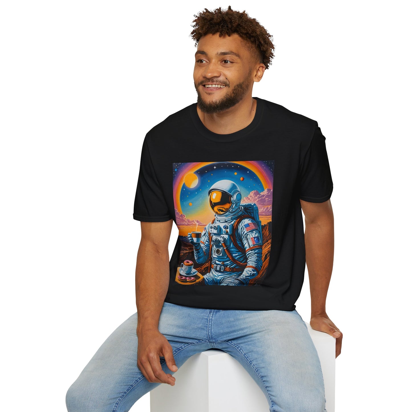Astronaut-Themed Unisex T-Shirt, Space Lover Gift, Casual Tee, Galaxy Art Shirt, Unique Graphic Tee, Perfect for Birthdays