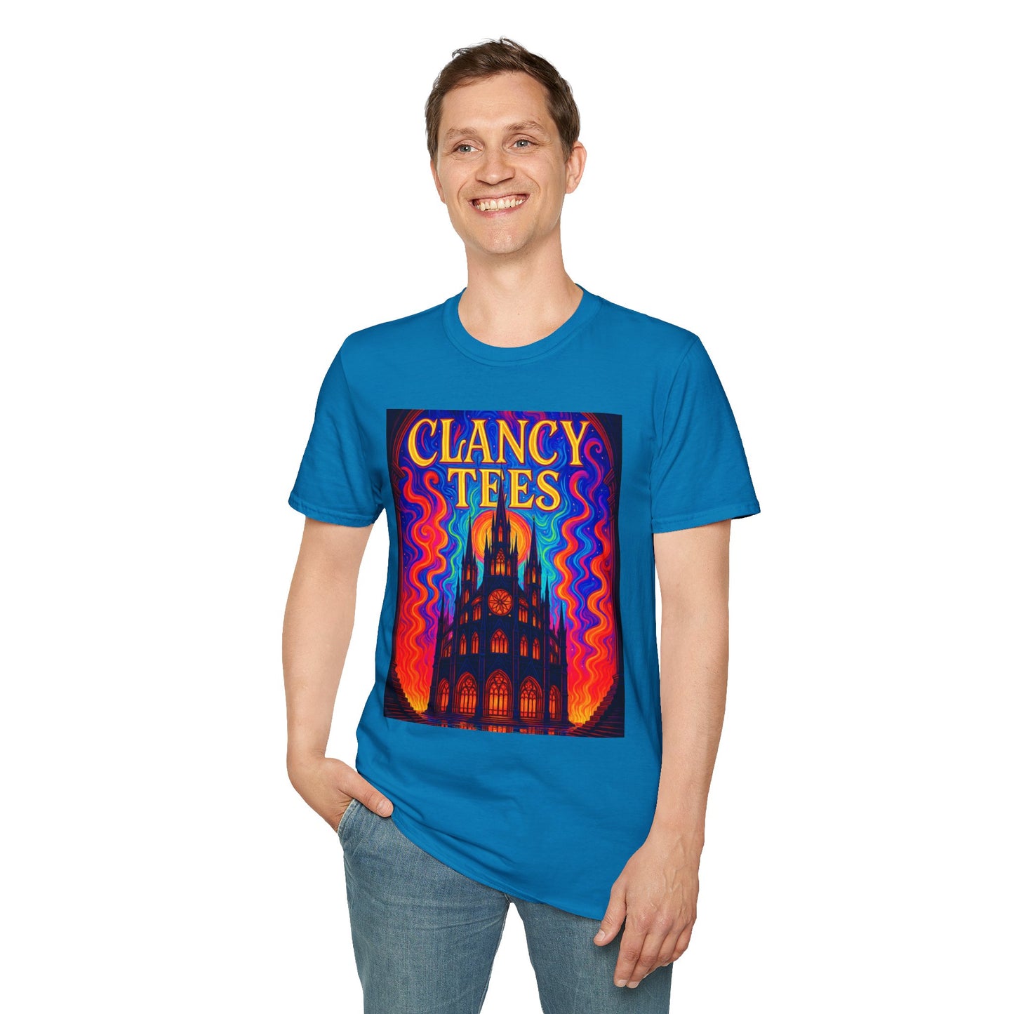 Psychedelic Cathedral Shirt – Trippy Gothic Church Tee – Gift for Art Nerds, Music Festival Fans, Visual Explorers, and Spiritual Weirdos