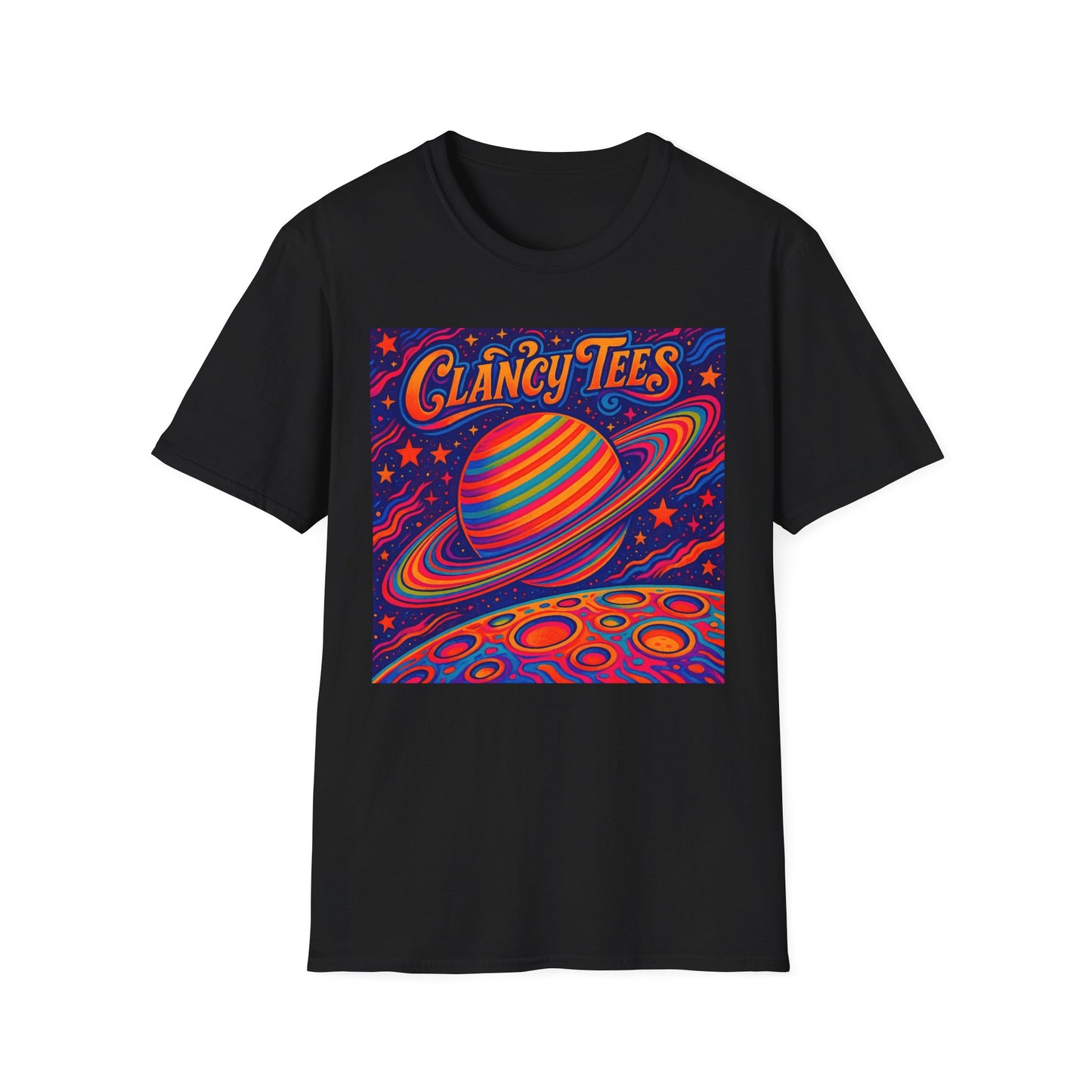 Psychedelic Saturn Shirt – Trippy Outer Space Graphic Tee with Colorful Planet Art – Gift for Stargazers, Spaceheads, and Cosmic Explorers