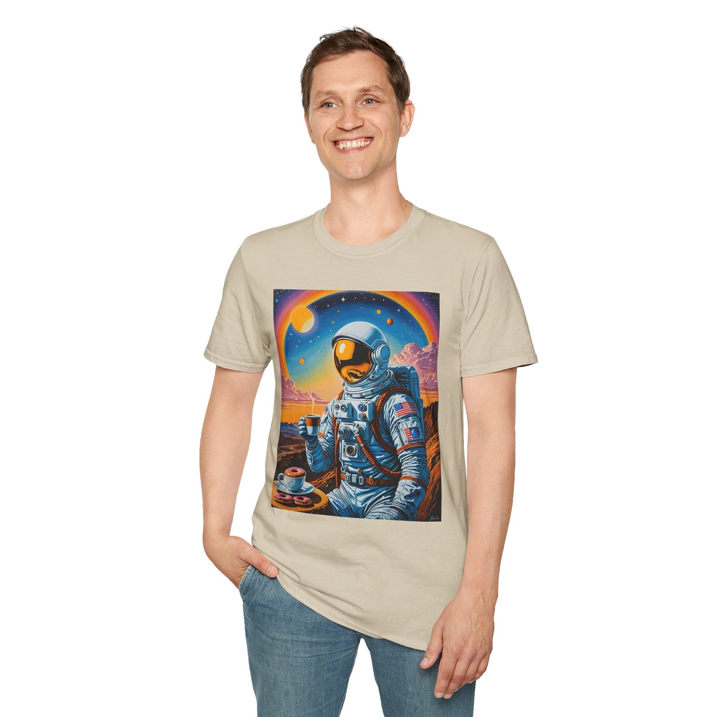 Astronaut-Themed Unisex T-Shirt, Space Lover Gift, Casual Tee, Galaxy Art Shirt, Unique Graphic Tee, Perfect for Birthdays