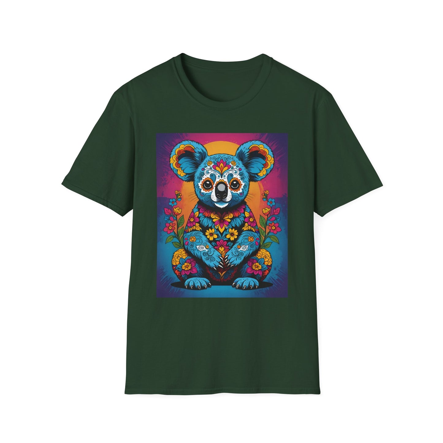Psychedelic Koala T Shirt Trippy Animal Graphic Tee Colorful Festival Top Gift for Nature Lovers