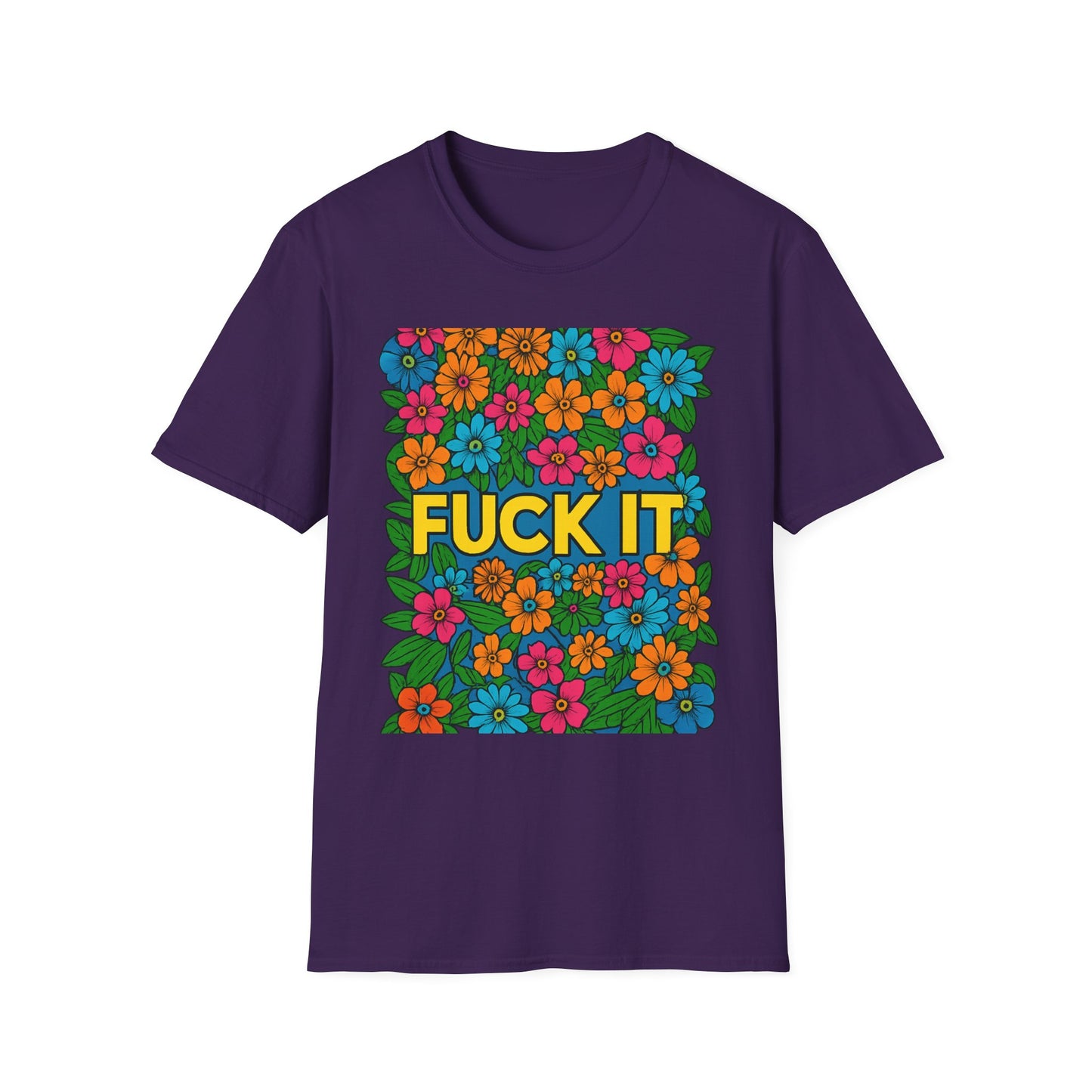 Colorful Floral Graphic T-Shirt, Casual Wear, Gift for Friends, Relaxed Style, Summer Outfit, Fun Statement Tee