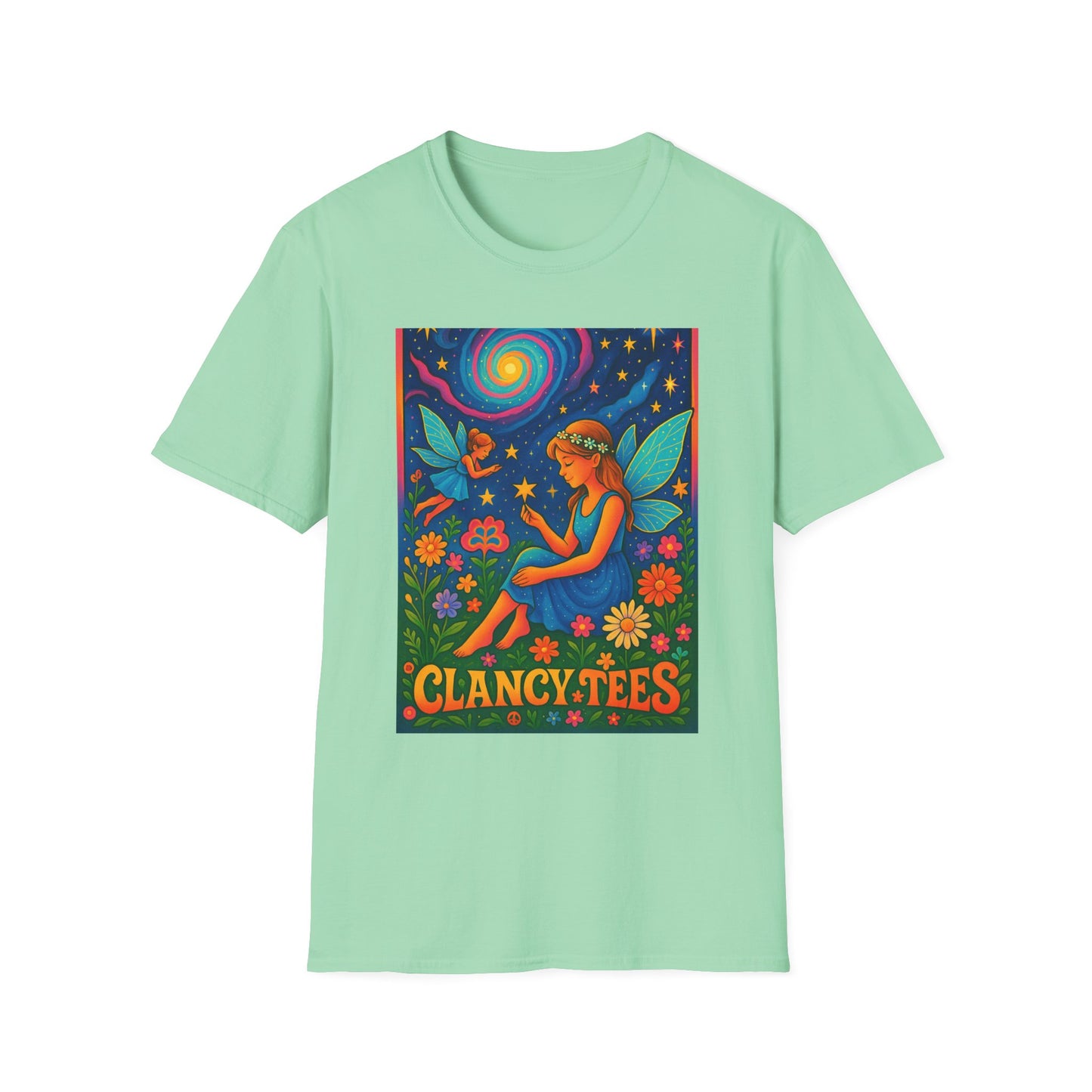 Fairy Garden T-Shirt Whimsical Fantasy Graphic Tee Cosmic Nature Shirt Gift for Dreamers Gift for Fairy Lovers Vibrant Magical Artwork