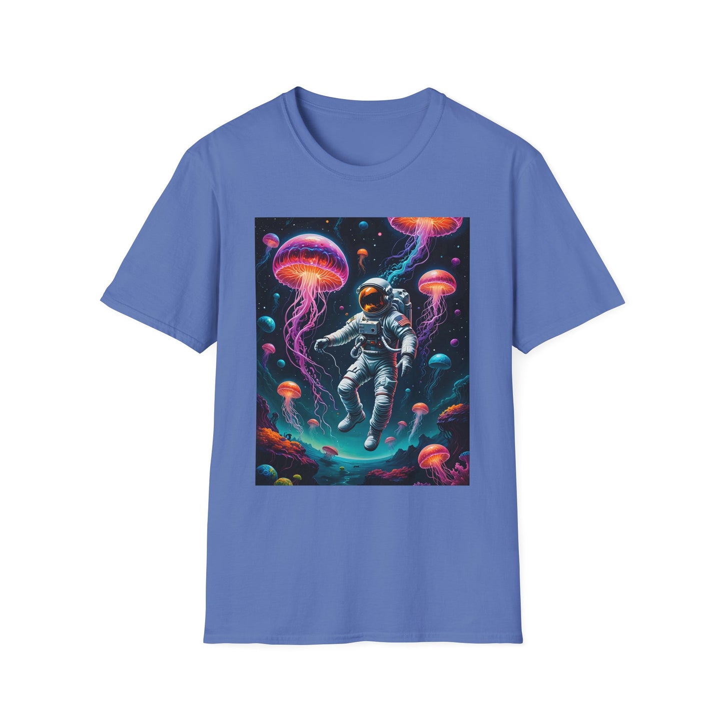 Cosmic Jellyfish T-Shirt, Astronaut Tee, Space Lover's Apparel, Unique Gift, Unisex Softstyle Shirt