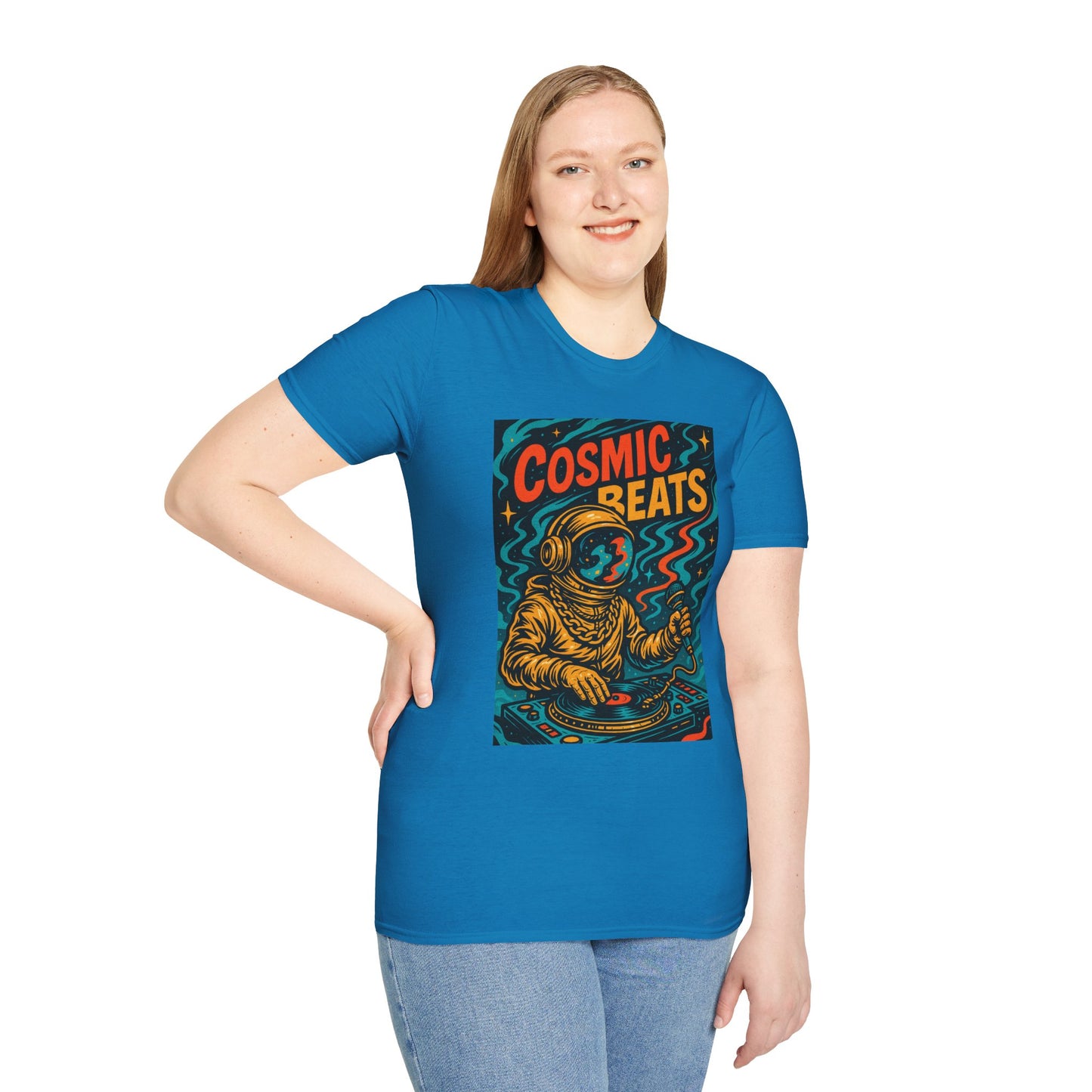 Astronaut DJ Shirt Cosmic Beats Tee Space Music Graphic Gift for EDM Lovers