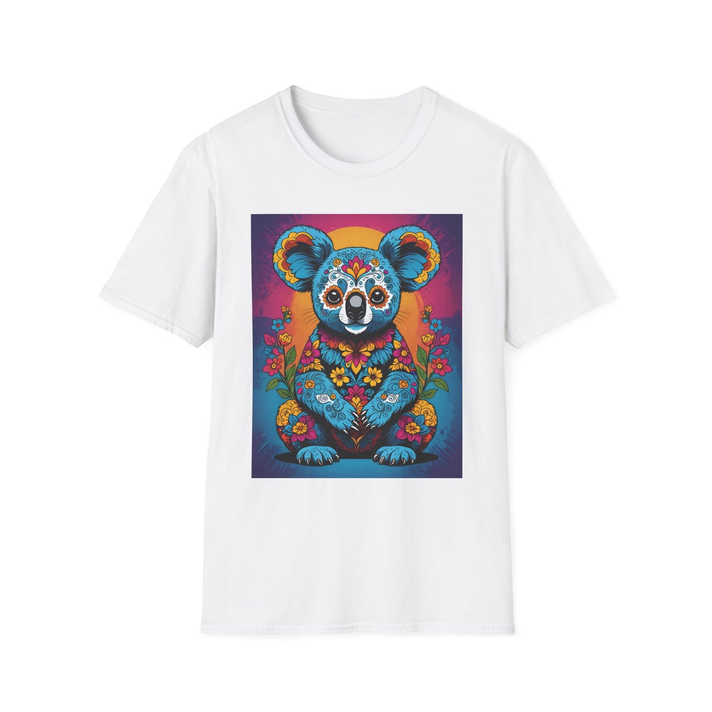 Psychedelic Koala T Shirt Trippy Animal Graphic Tee Colorful Festival Top Gift for Nature Lovers