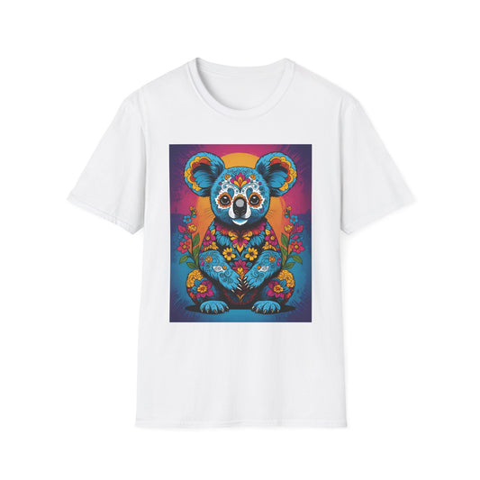 Psychedelic Koala T Shirt Trippy Animal Graphic Tee Colorful Festival Top Gift for Nature Lovers