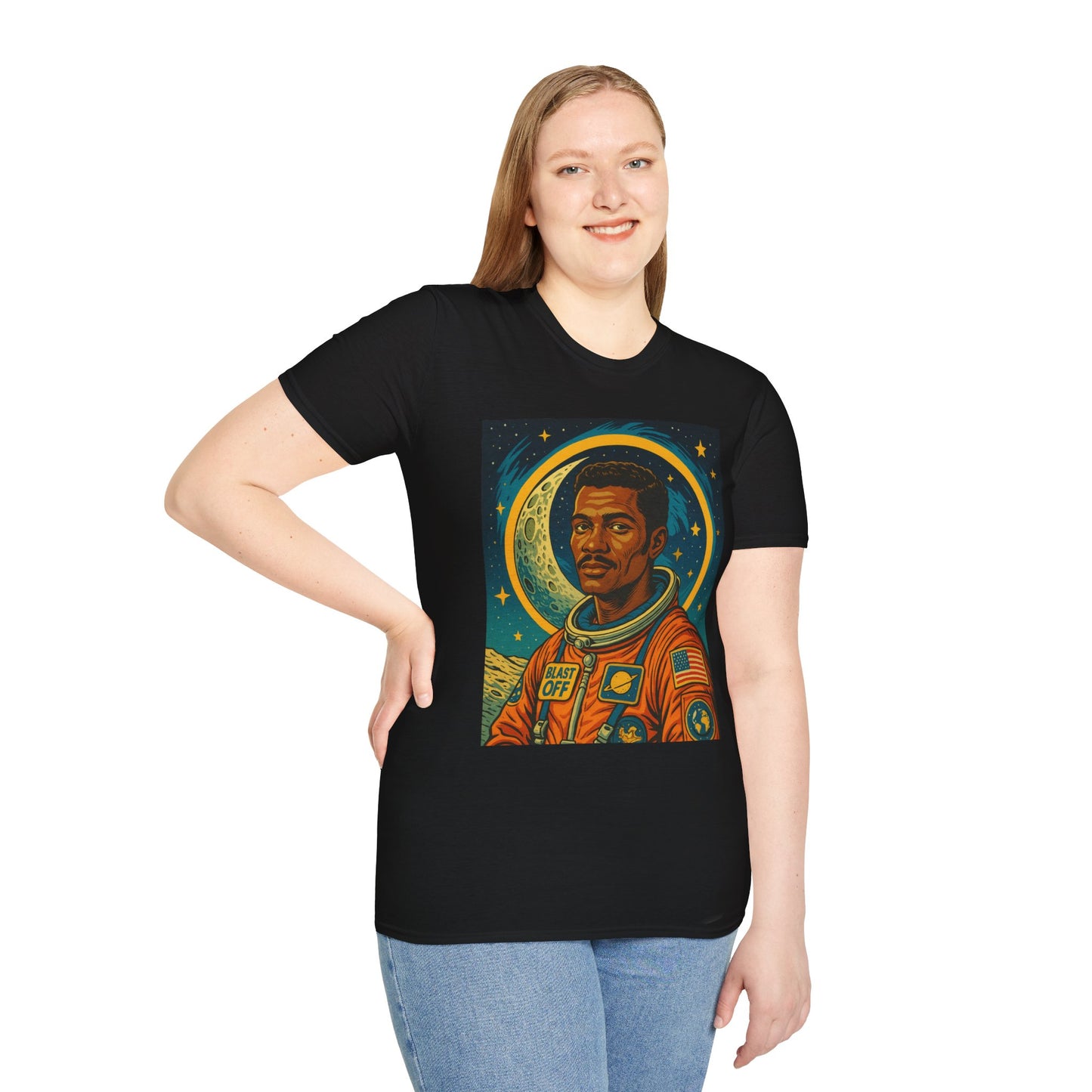 Afrofuturist Astronaut Shirt – Retro Space Art Tee – Gift for Sci-Fi Fans, Black Space History Buffs, Dreamers, Visionaries, and Cosmic Thinkers