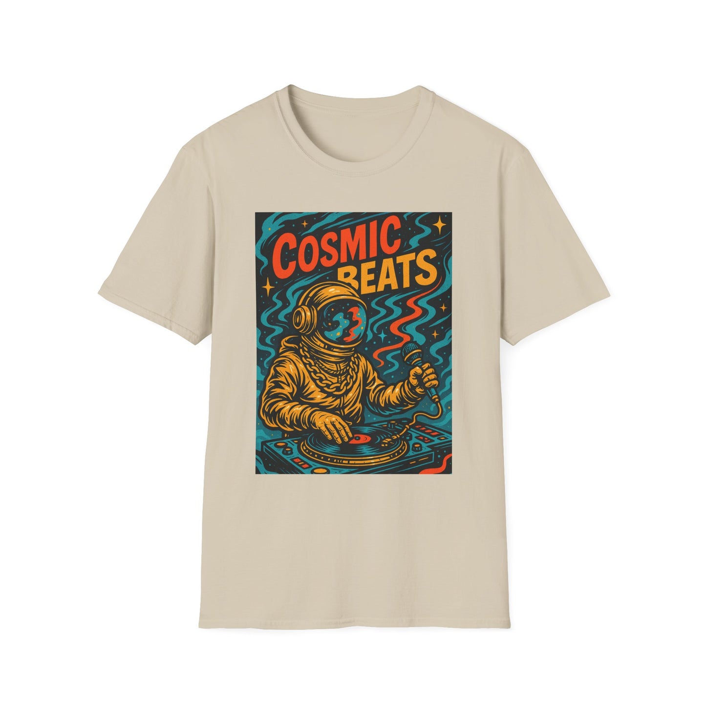 Astronaut DJ Shirt Cosmic Beats Tee Space Music Graphic Gift for EDM Lovers