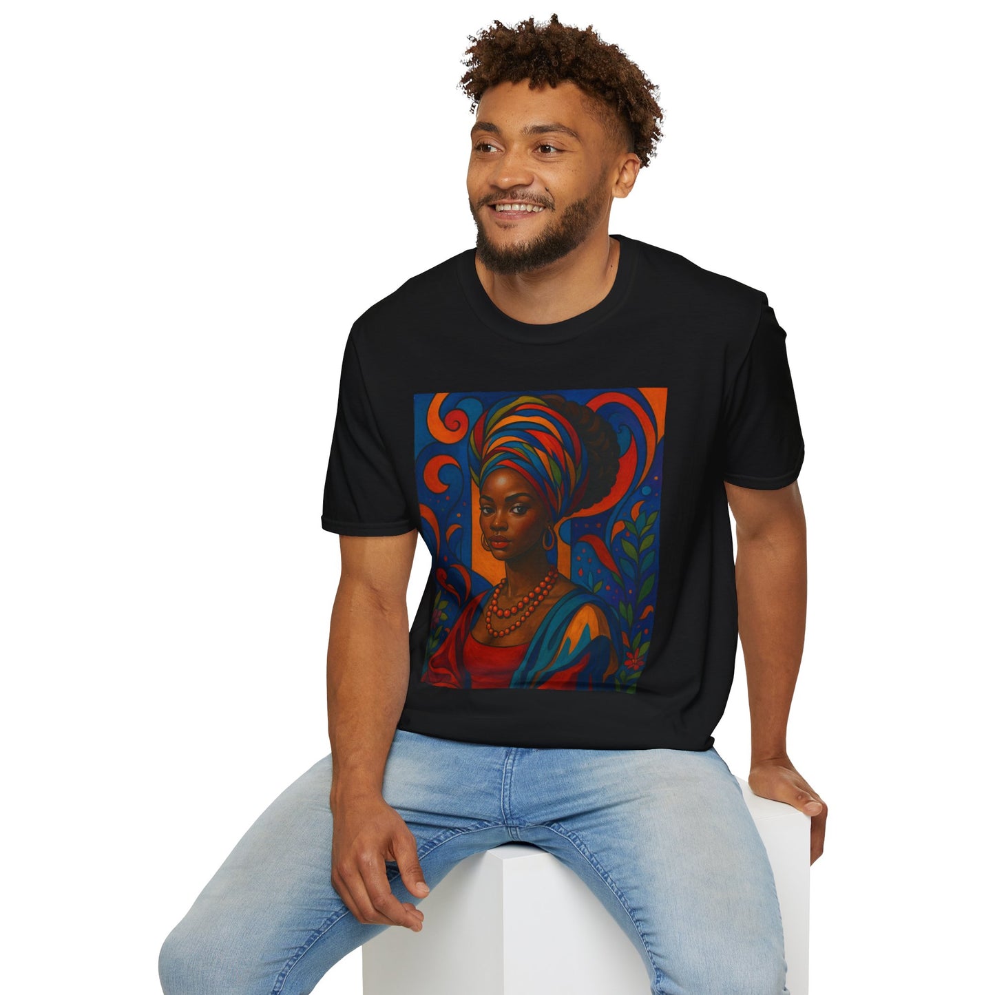 Afrocentric Queen T Shirt Bold Colorful African Art Tee for Black Women Melanin Magic Lovers Cultural Pride Streetwear and Afro Art Enthusiasts