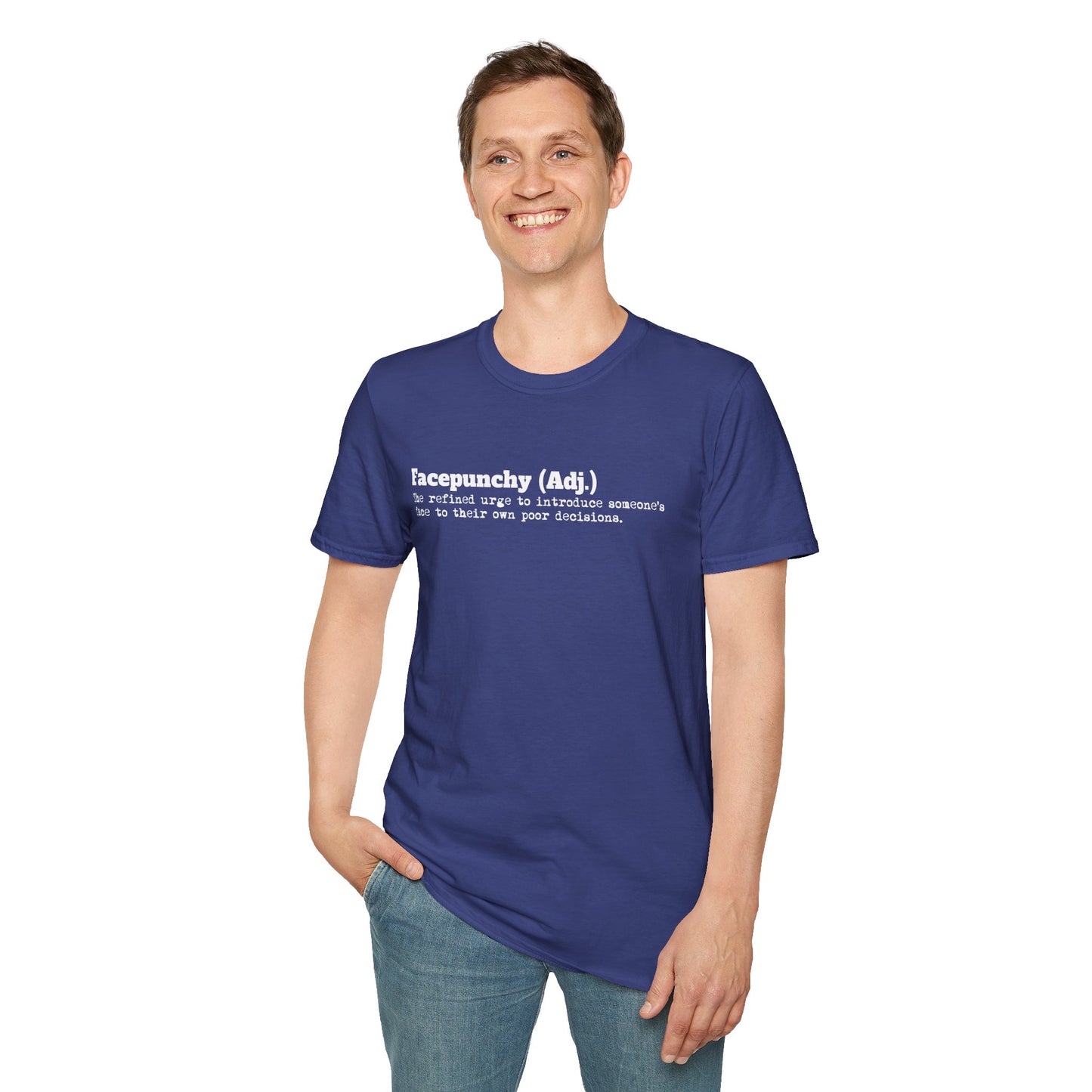 Facepunchy Definition T-Shirt Sarcastic Text Tee Funny Dictionary Shirt for Snarky People Gift for Coworkers with Attitude Passive Aggressive Humor