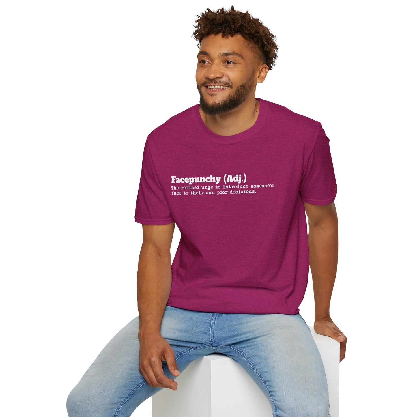 Facepunchy Definition T-Shirt Sarcastic Text Tee Funny Dictionary Shirt for Snarky People Gift for Coworkers with Attitude Passive Aggressive Humor