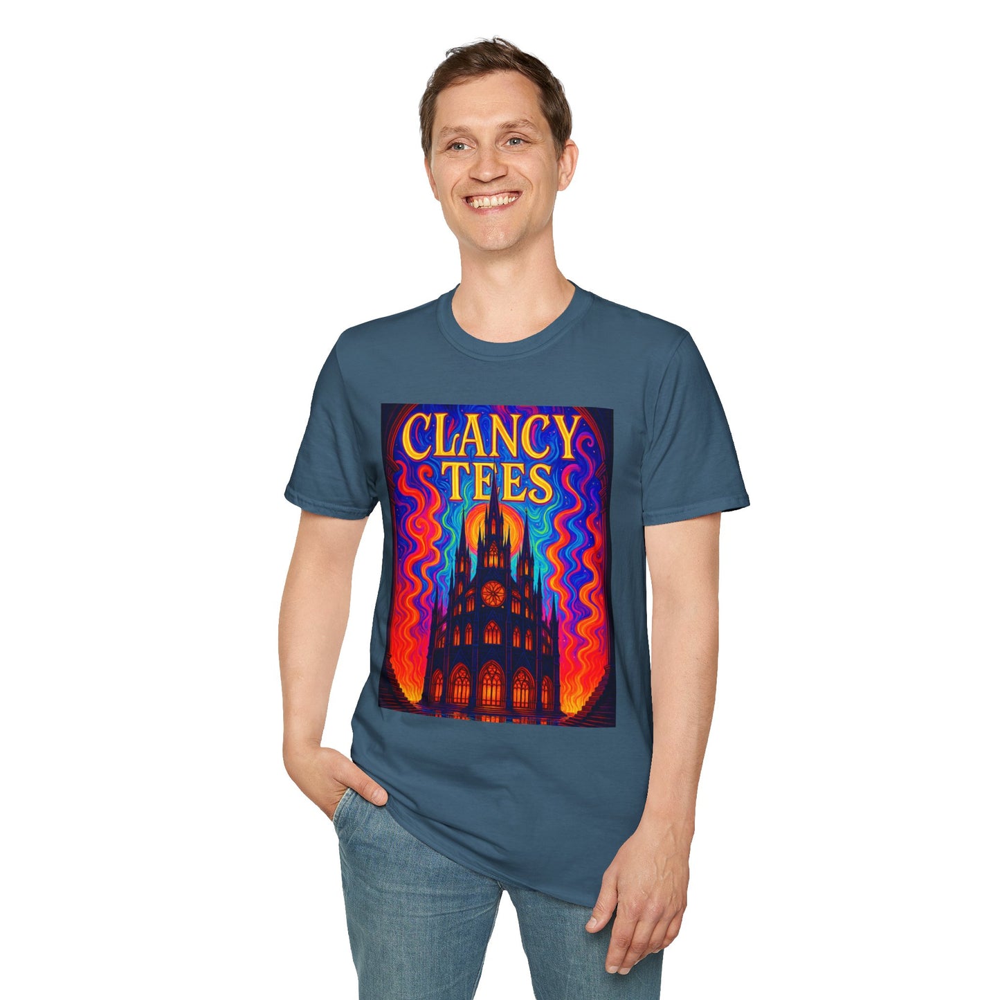 Psychedelic Cathedral Shirt – Trippy Gothic Church Tee – Gift for Art Nerds, Music Festival Fans, Visual Explorers, and Spiritual Weirdos