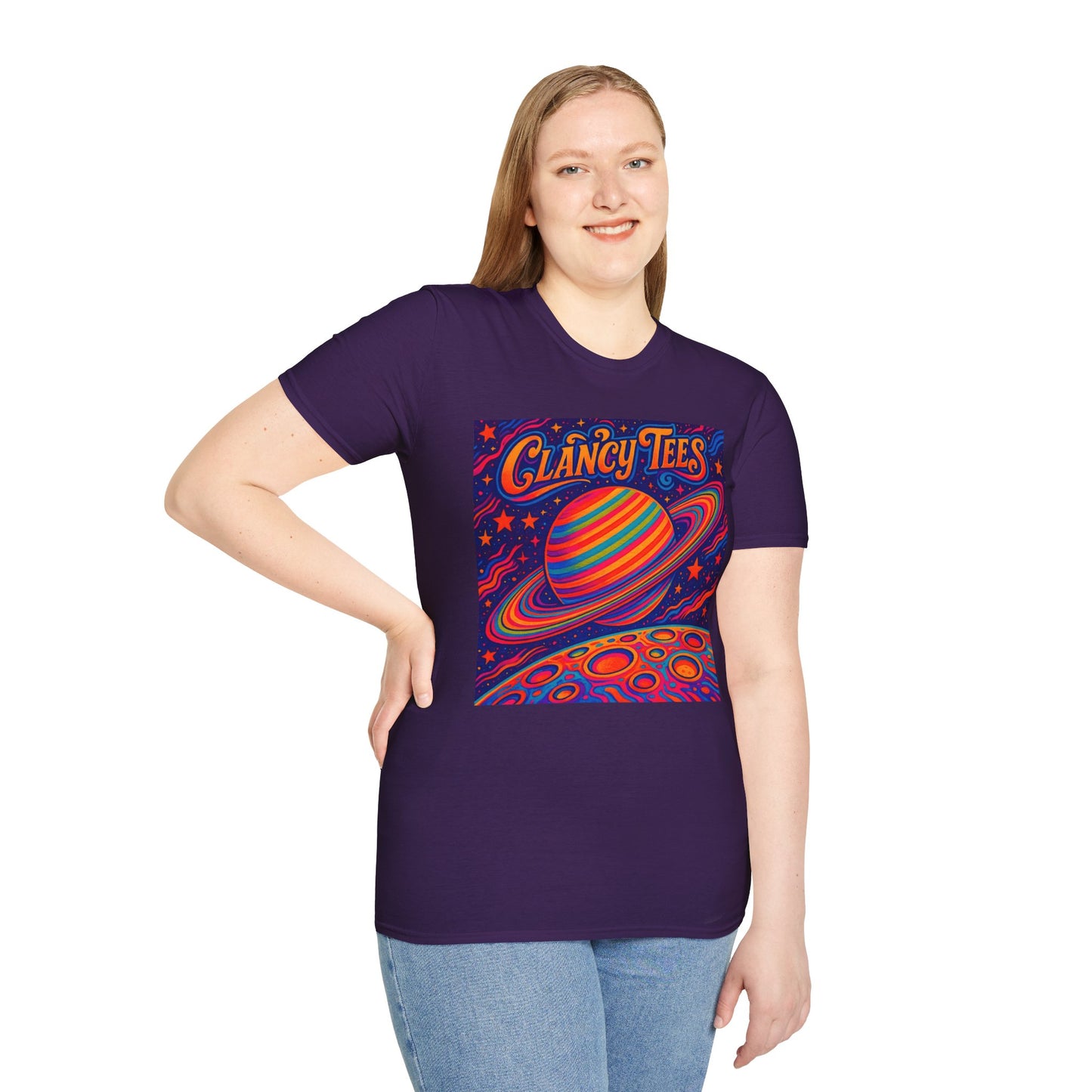 Psychedelic Saturn Shirt – Trippy Outer Space Graphic Tee with Colorful Planet Art – Gift for Stargazers, Spaceheads, and Cosmic Explorers