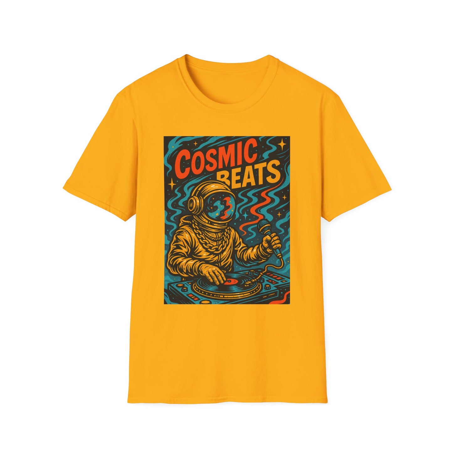 Astronaut DJ Shirt Cosmic Beats Tee Space Music Graphic Gift for EDM Lovers