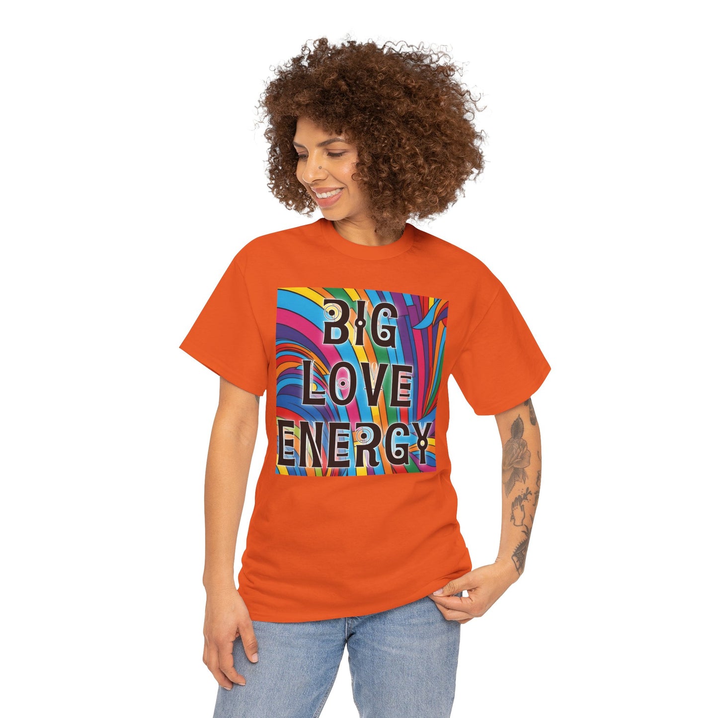 Big Love Energy Tee – Bold Rainbow Graphic T-Shirt