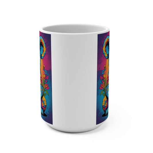 Vibrant Floral Koala Mug | 15oz Coffee Cup for Animal Lovers, Eco-Friendly Gift, Birthday, Home Decor, Cute Kitchenware