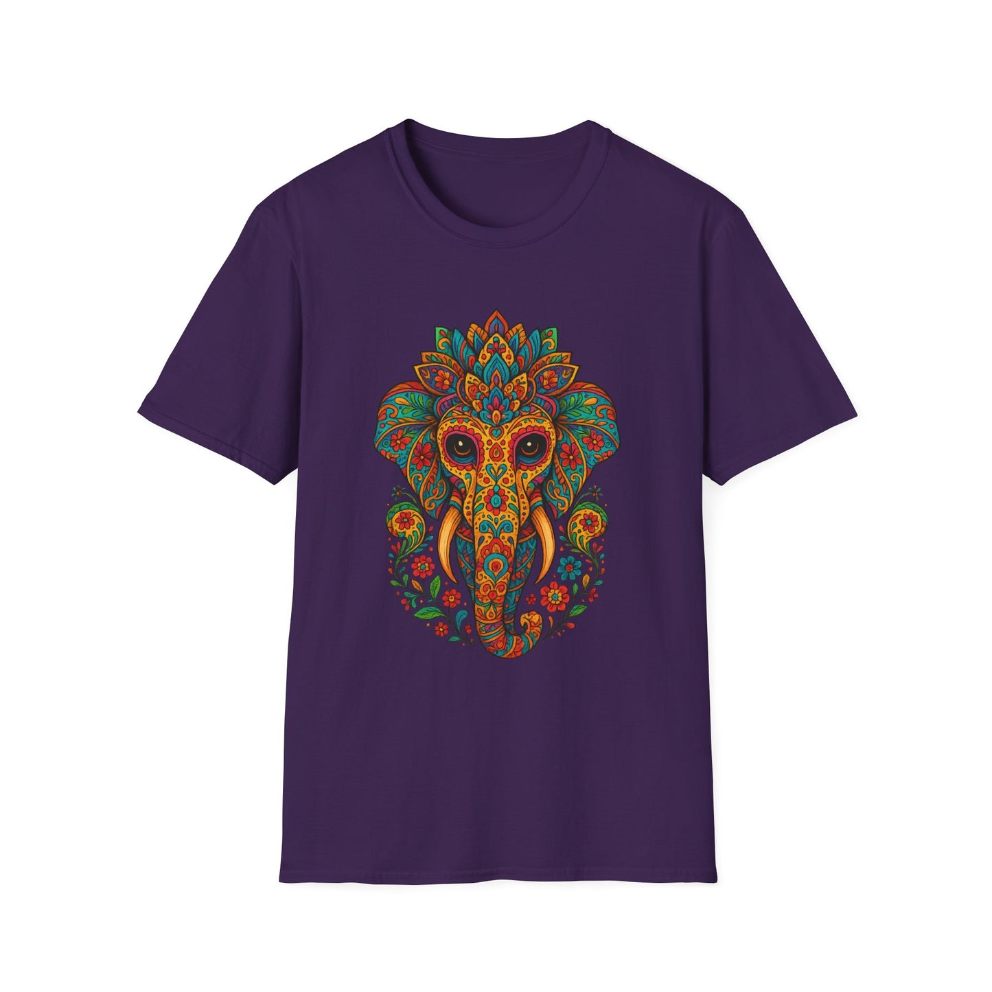 Boho Elephant Shirt Psychedelic Floral Head Art Tee Gift for Spiritual Seekers Animal Lovers and Mindful Hippies with a Love for Earthy Trippy Vibes