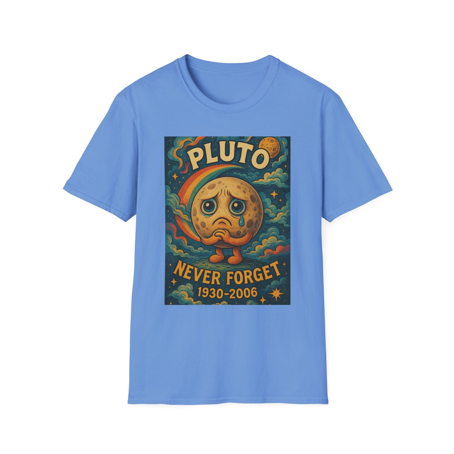 Pluto Never Forget Shirt Funny Space Tee for Astronomy Fans Nostalgic Planet Graphic Shirt Gift for Science Nerds and Stargazers Dwarf Planet Tribute T-Shirt