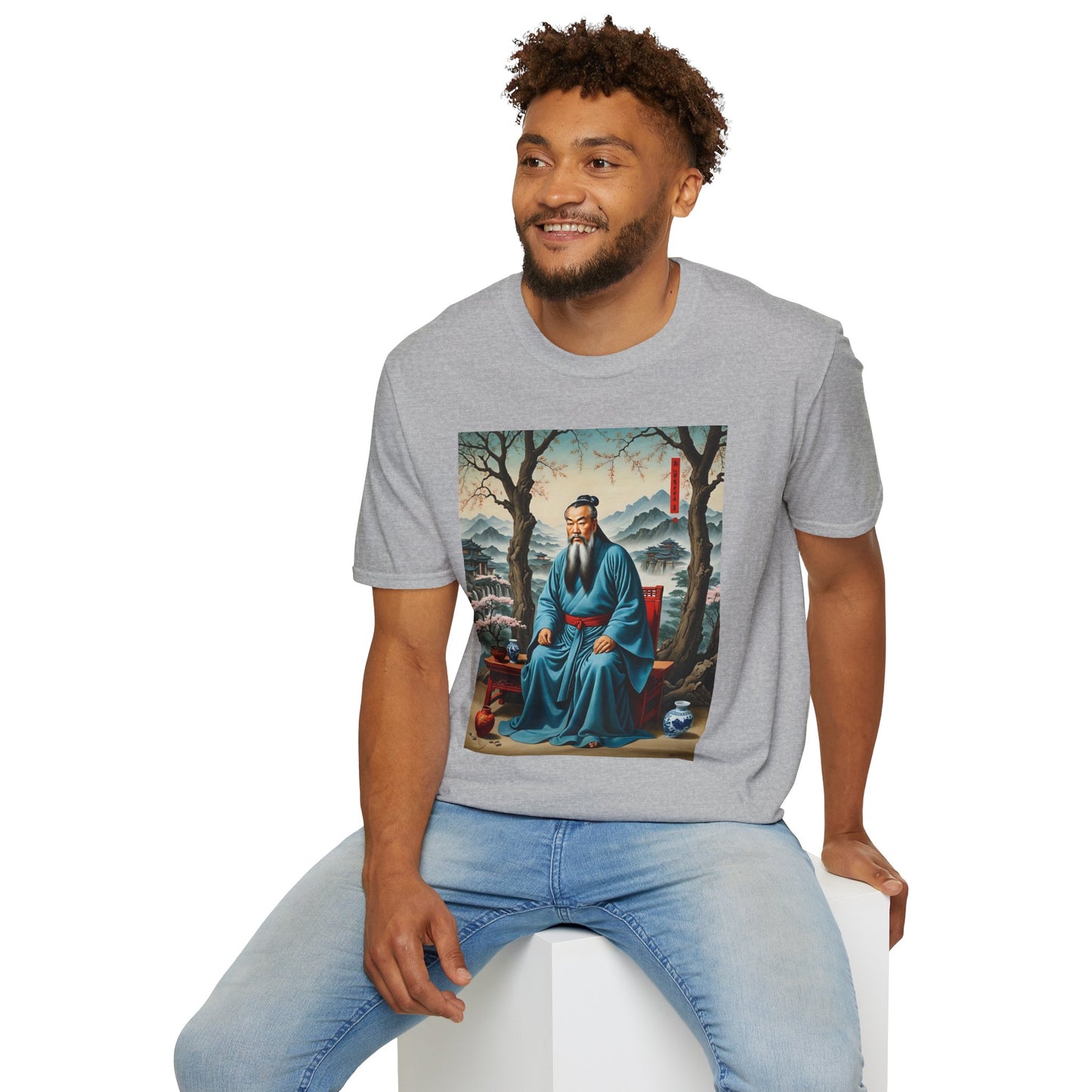 Ancient Scholar T-Shirt Eastern Wisdom Graphic Tee Traditional Art Shirt Gift for History Buffs Gift for Philosophy Fans Timeless Cultural Artwork